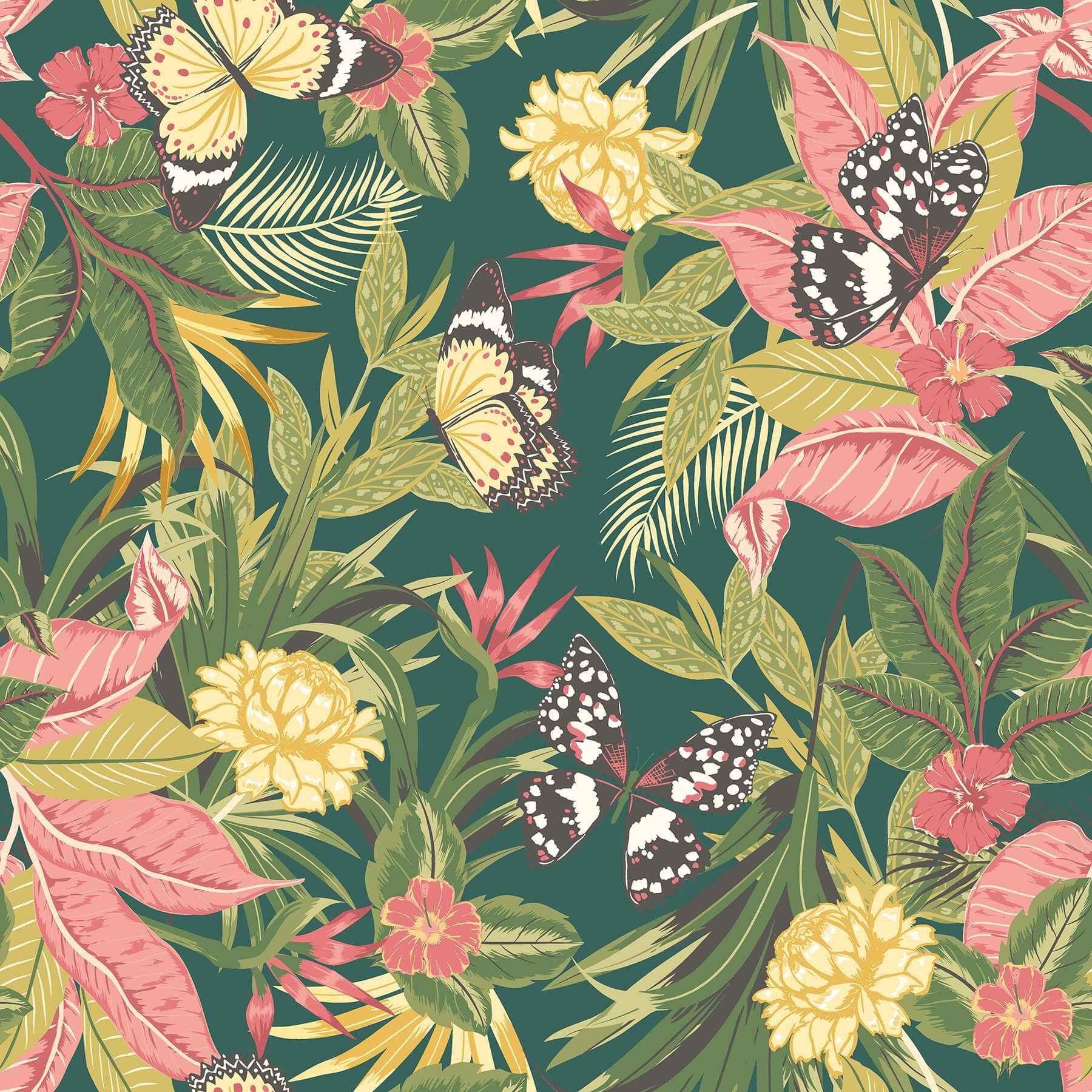Paradise Forest Mix Peel and Stick Wallpaper - York Wallcoverings - HWA1193PU