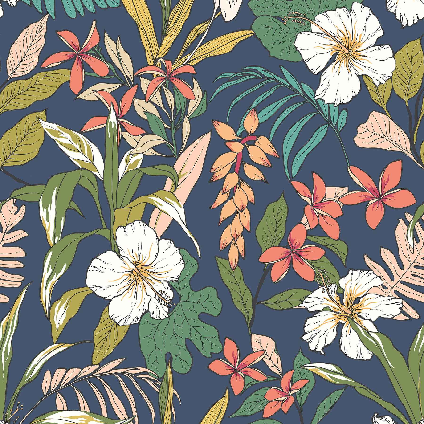 Oasis Navy Twist Peel & Stick Wallpaper - York Wallcoverings - HWA1203PU