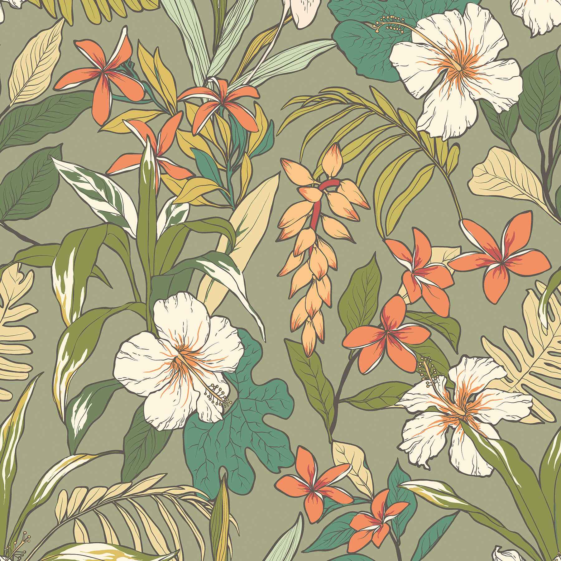 Oasis Olive Citrus Peel and Stick Wallpaper - York Wallcoverings - HWA1204PU