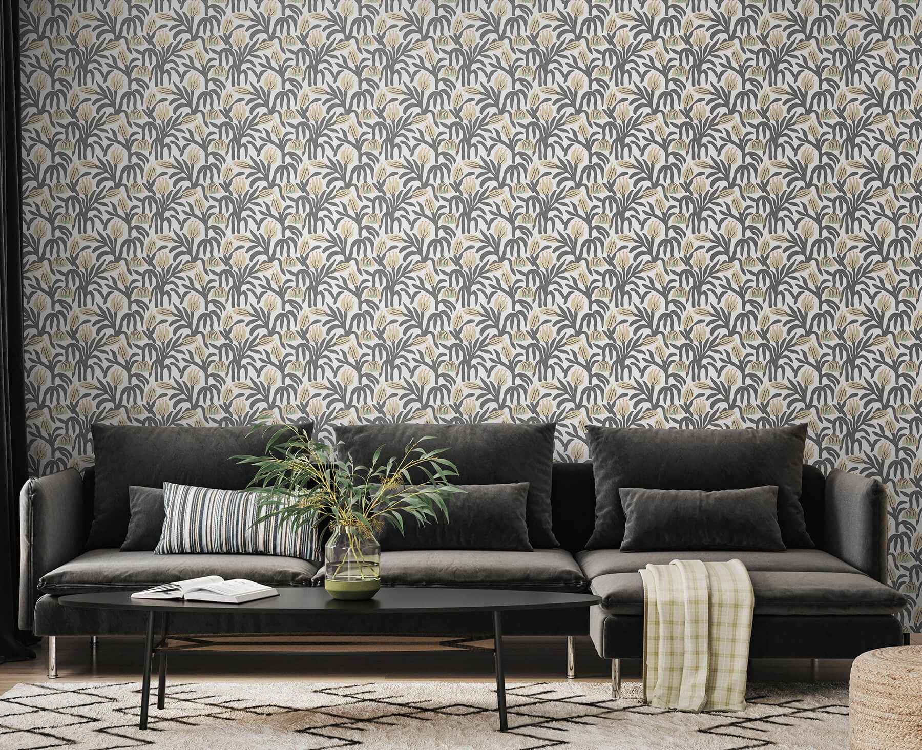 Chunky Flower Black White Peel and Stick Wallpaper - York Wallcoverings - HWA1150PU - York Wallcoverings Wallpaper