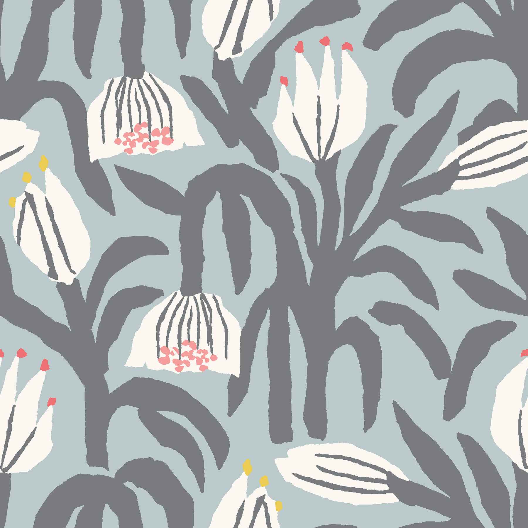 Chunky Flower Summer Shower Peel and Stick Wallpaper - York Wallcoverings - HWA1149PU - York Wallcoverings Wallpaper