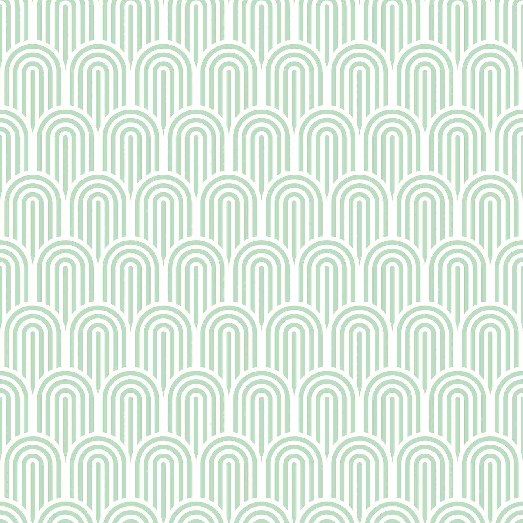 Retro Arch Mint Green Peel and Stick Wallpaper - York Wallcoverings - HWA1070PU