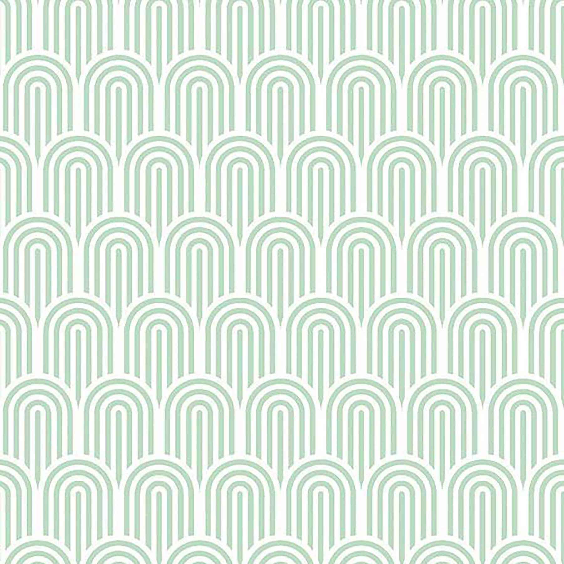Retro Arch Mint Green Peel and Stick Wallpaper - York Wallcoverings - HWA1070PU - York Wallcoverings Wallpaper