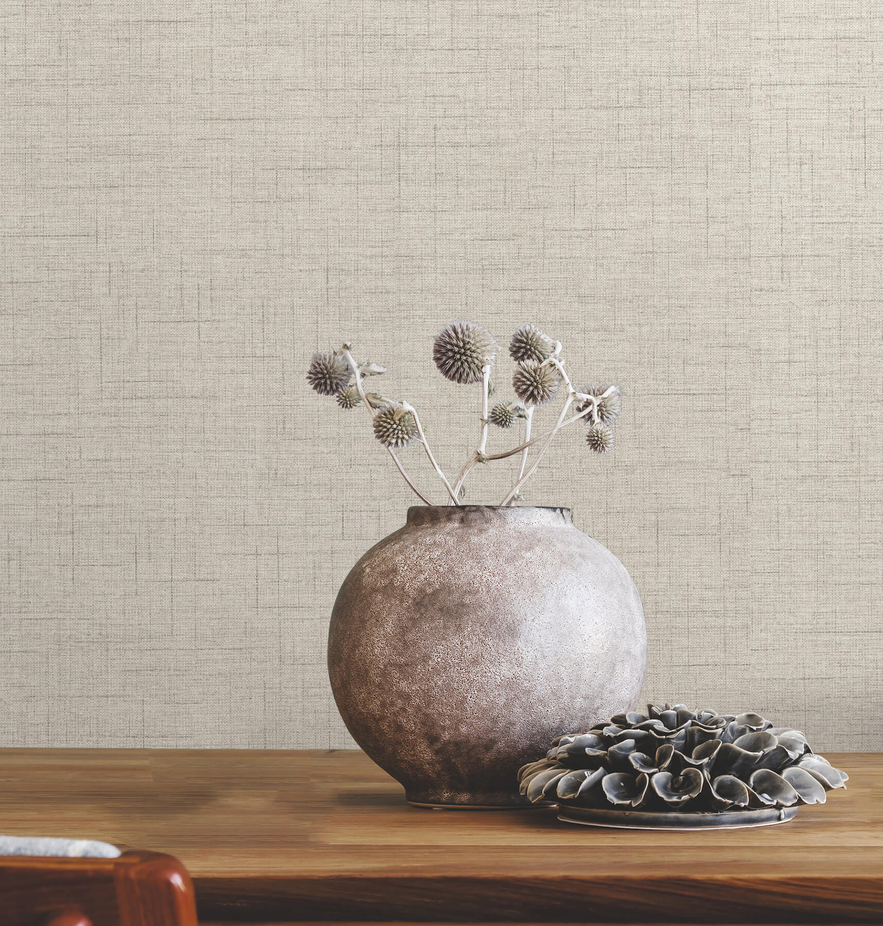 leon-light-grey-faux-fabric-wallpaper-york-wallcoverings-4207-5418 - York Wallcoverings Papel pintado