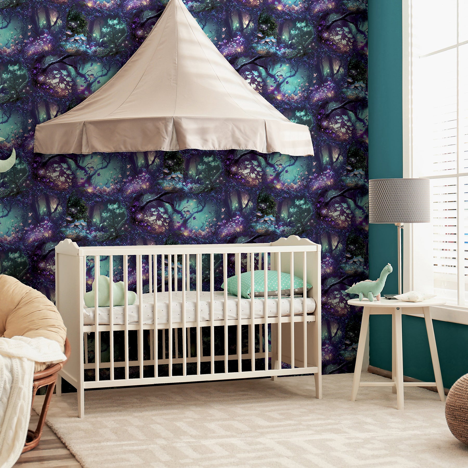 oleda-dark-blue-magical-garden-wallpaper-york-wallcoverings-ah923804 - York Wallcoverings Wallpaper