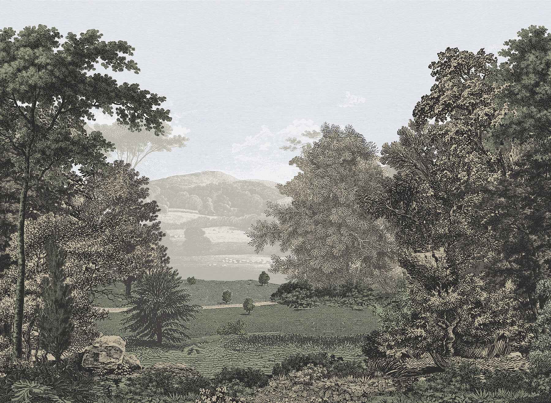 Scenic Pastures Morning Light Peel & Stick Mural - York Wallcoverings - PSW1456M