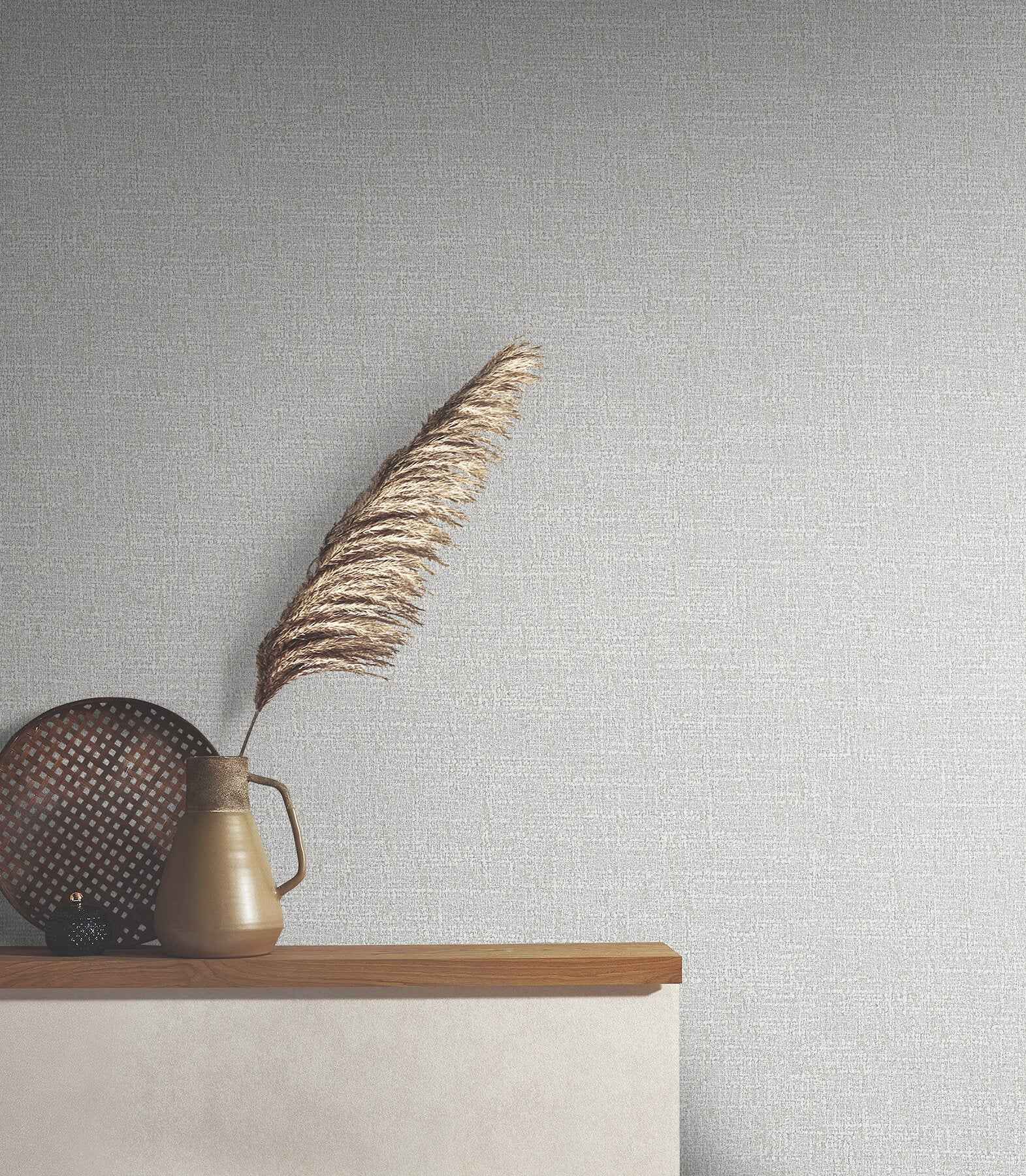 Highland Tweed Grey Faux Fabric Wallpaper - York Wallcoverings - MA34911 - York Wallcoverings Wallpaper