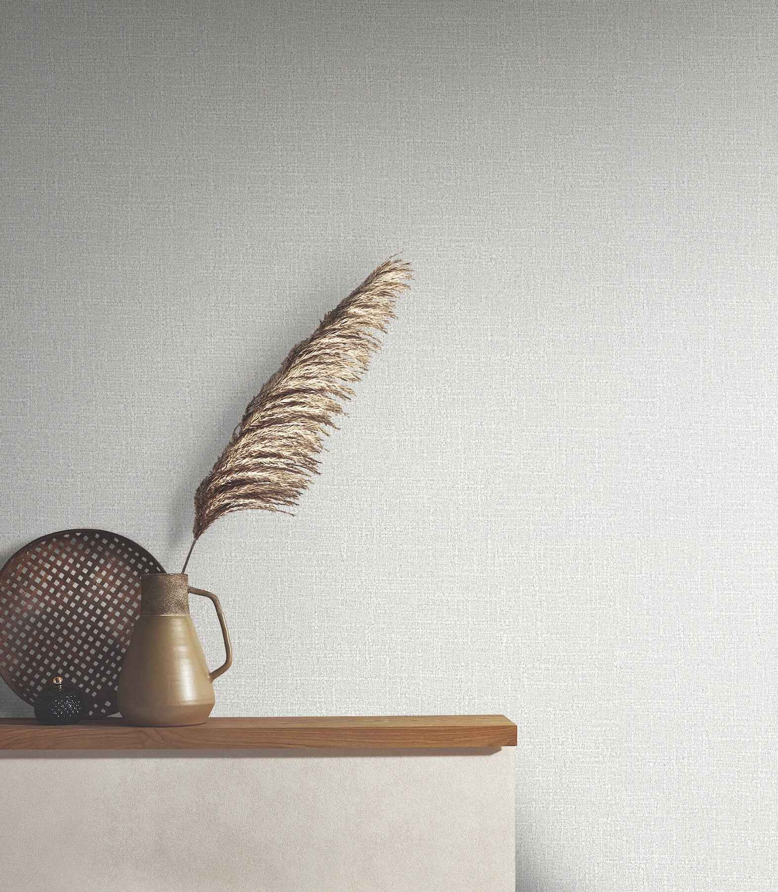 Highland Tweed Light Grey Faux Fabric Wallpaper - York Wallcoverings - MA34912 - York Wallcoverings Wallpaper