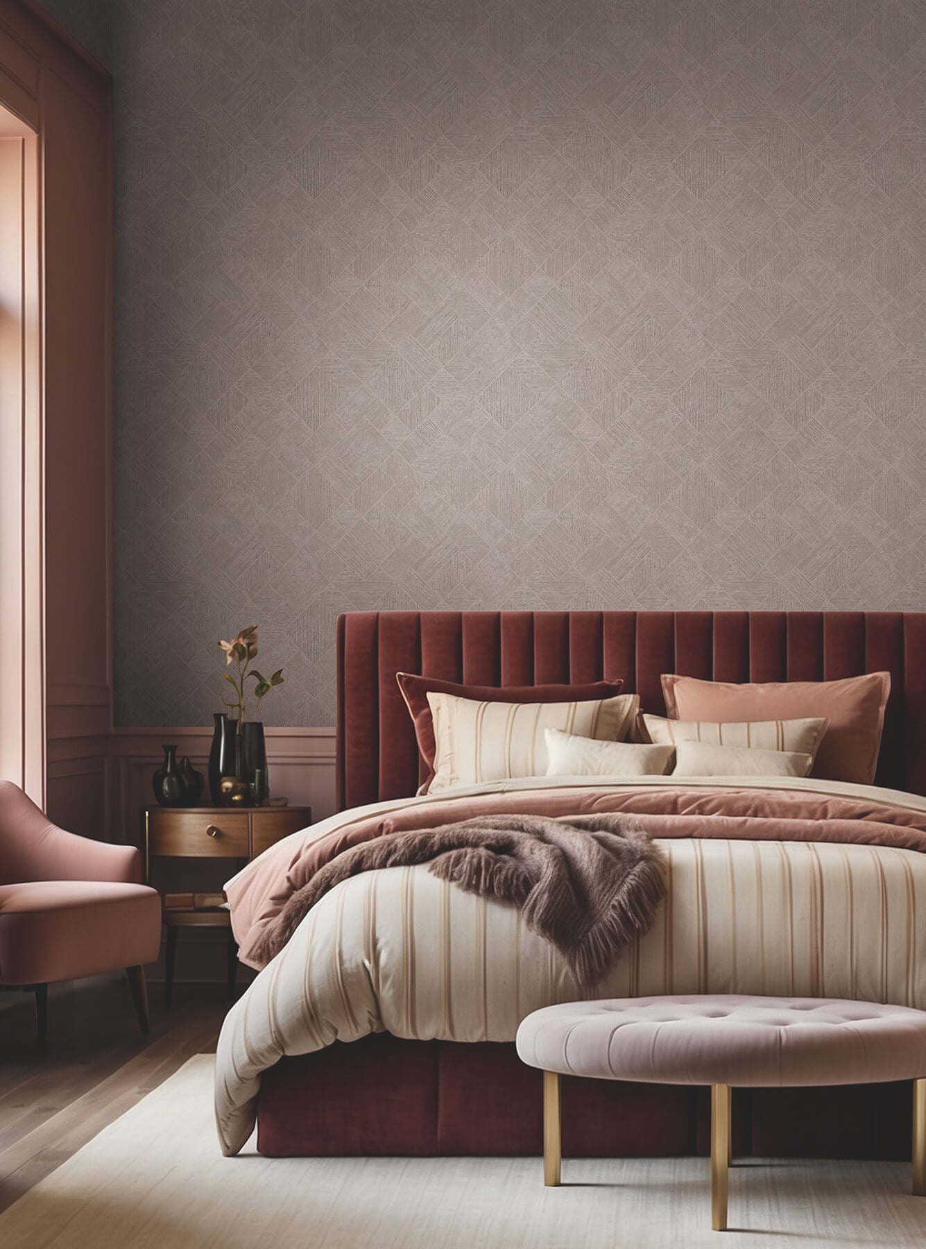 marquetry-grey-tile-wallpaper-york-wallcoverings-ma35510 - York Wallcoverings Wallpaper