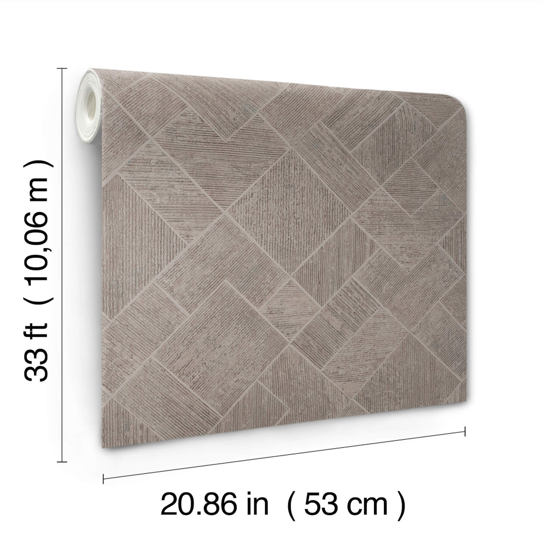 marquetry-taupe-tile-wallpaper-york-wallcoverings-ma35511 - York Wallcoverings Wallpaper