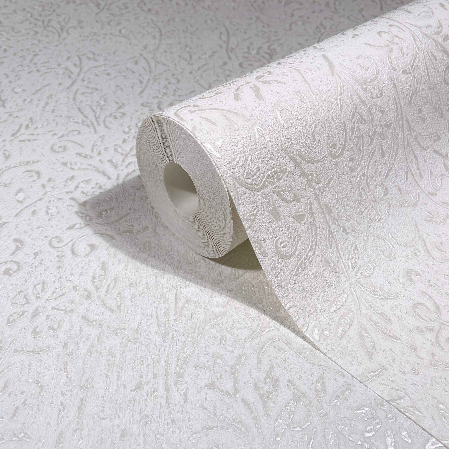 Sculpted Floral Pearl Relief Wallpaper - York Wallcoverings - MA35530 - York Wallcoverings Wallpaper