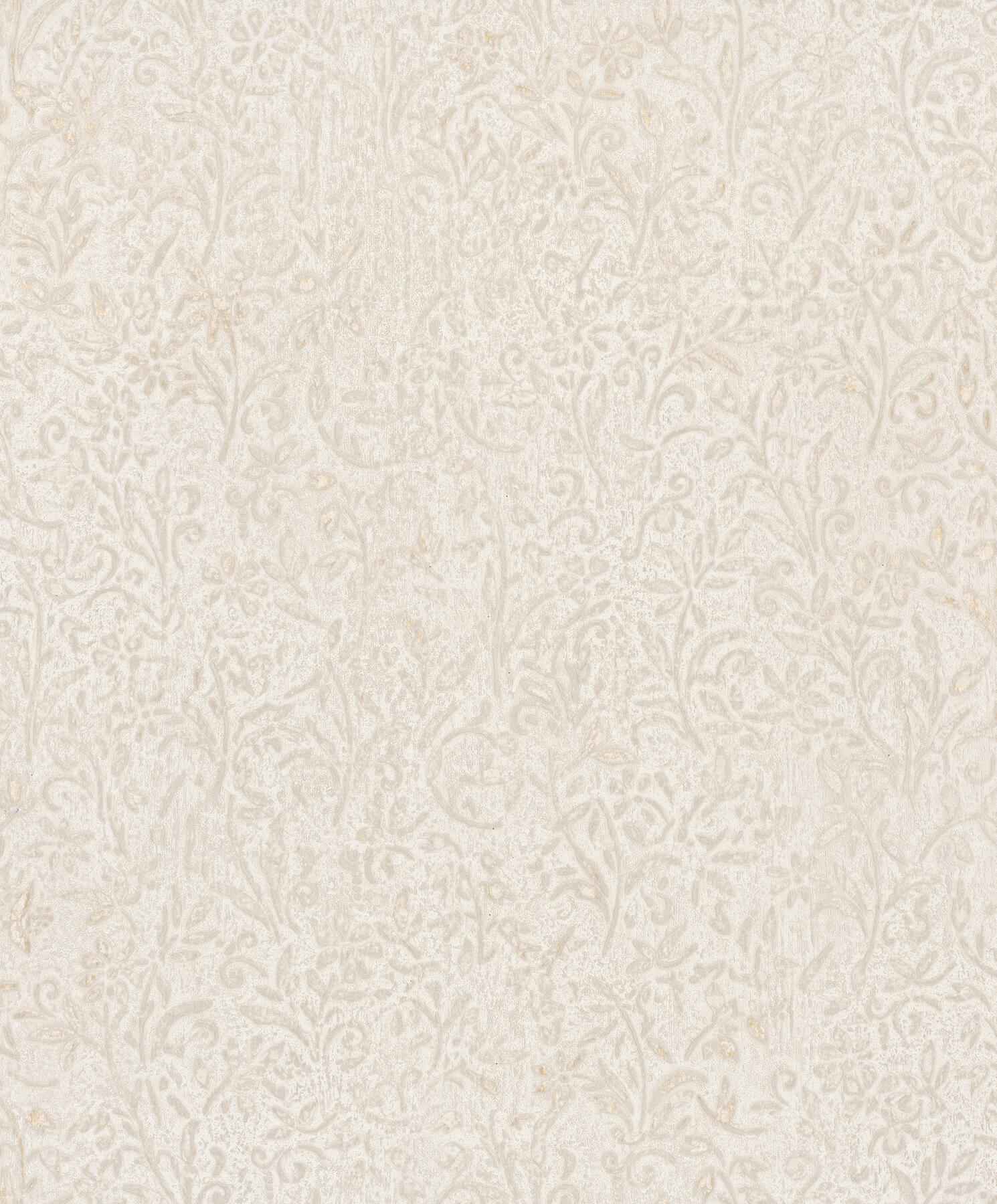 Sculpted Floral Beige Relief Wallpaper - York Wallcoverings - MA35531 - York Wallcoverings Wallpaper