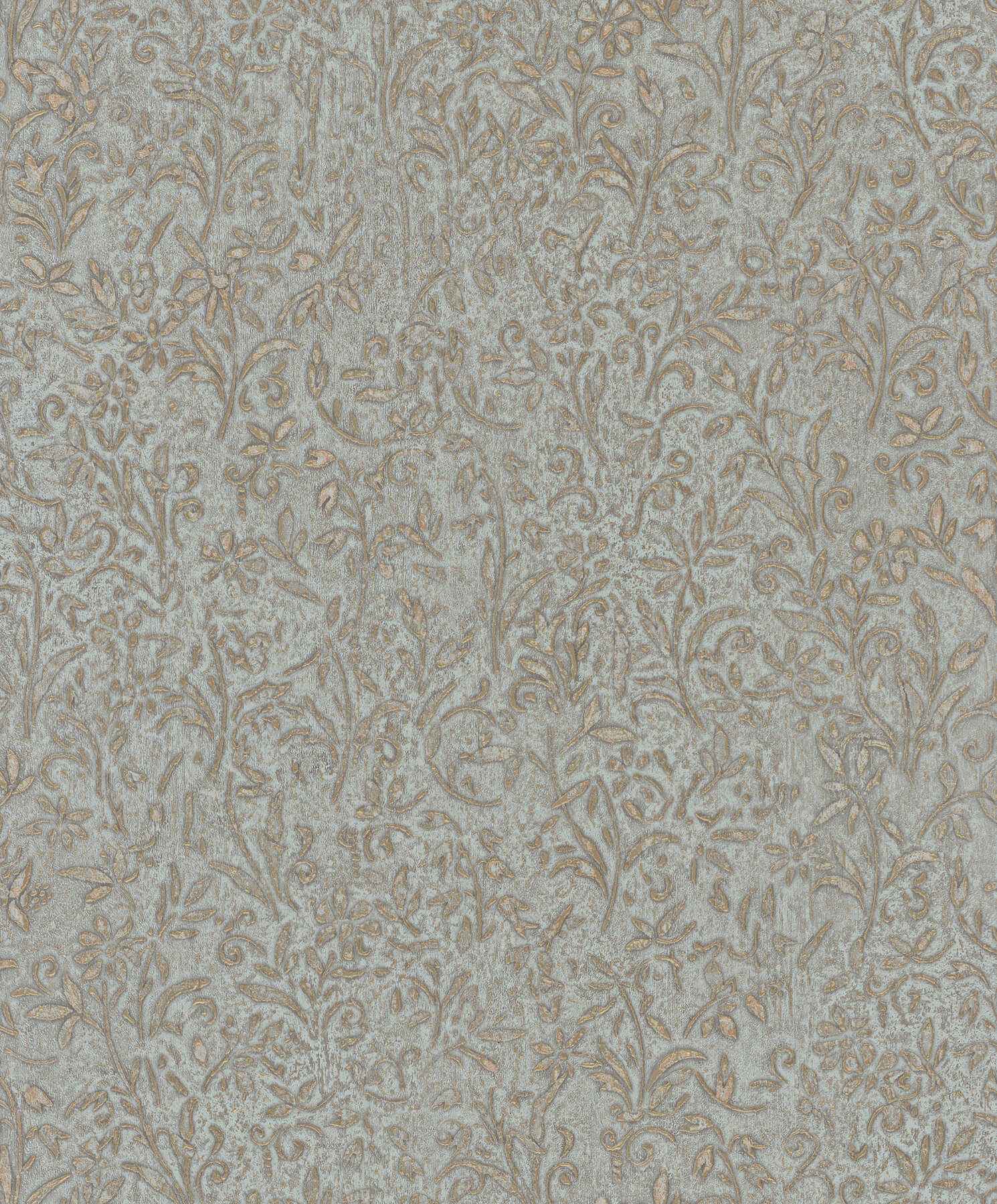 Sculpted Floral Gold Relief Wallpaper - York Wallcoverings - MA35532 - York Wallcoverings Wallpaper