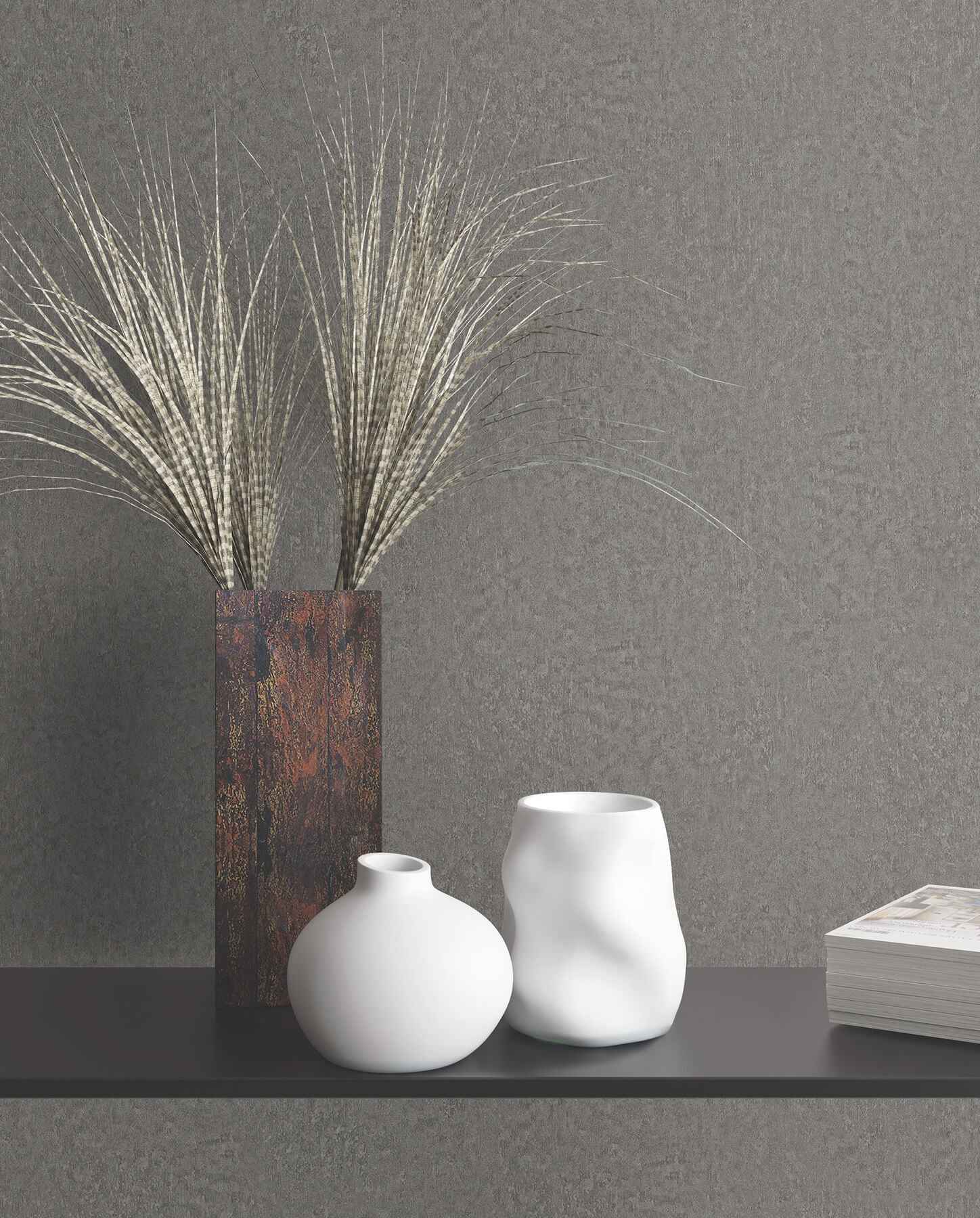 Jemma Dark Grey Distressed Wallpaper - York Wallcoverings - MA35541 - York Wallcoverings Wallpaper
