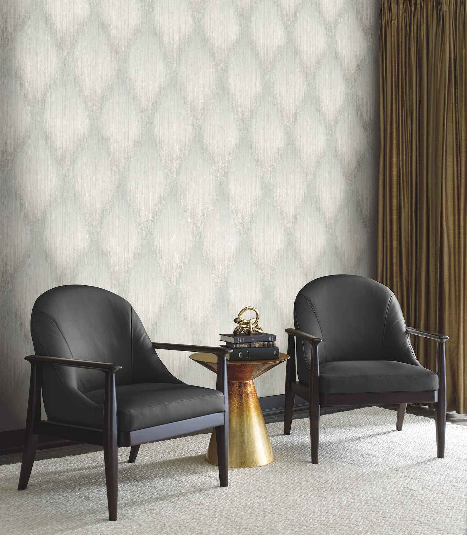 Starfall Sage Metallic Ikat Wallpaper - York Wallcoverings - MA35803 - York Wallcoverings Wallpaper