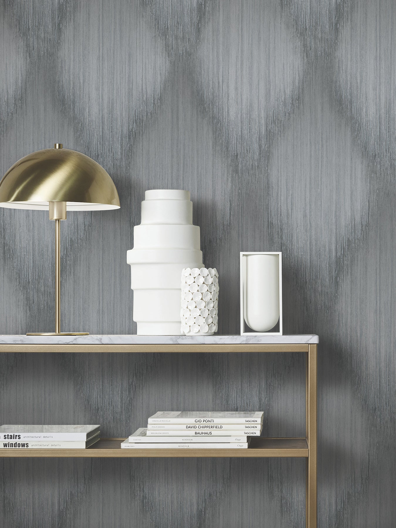 Starfall Pewter Metallic Ikat Wallpaper - York Wallcoverings - MA35804 - York Wallcoverings Wallpaper