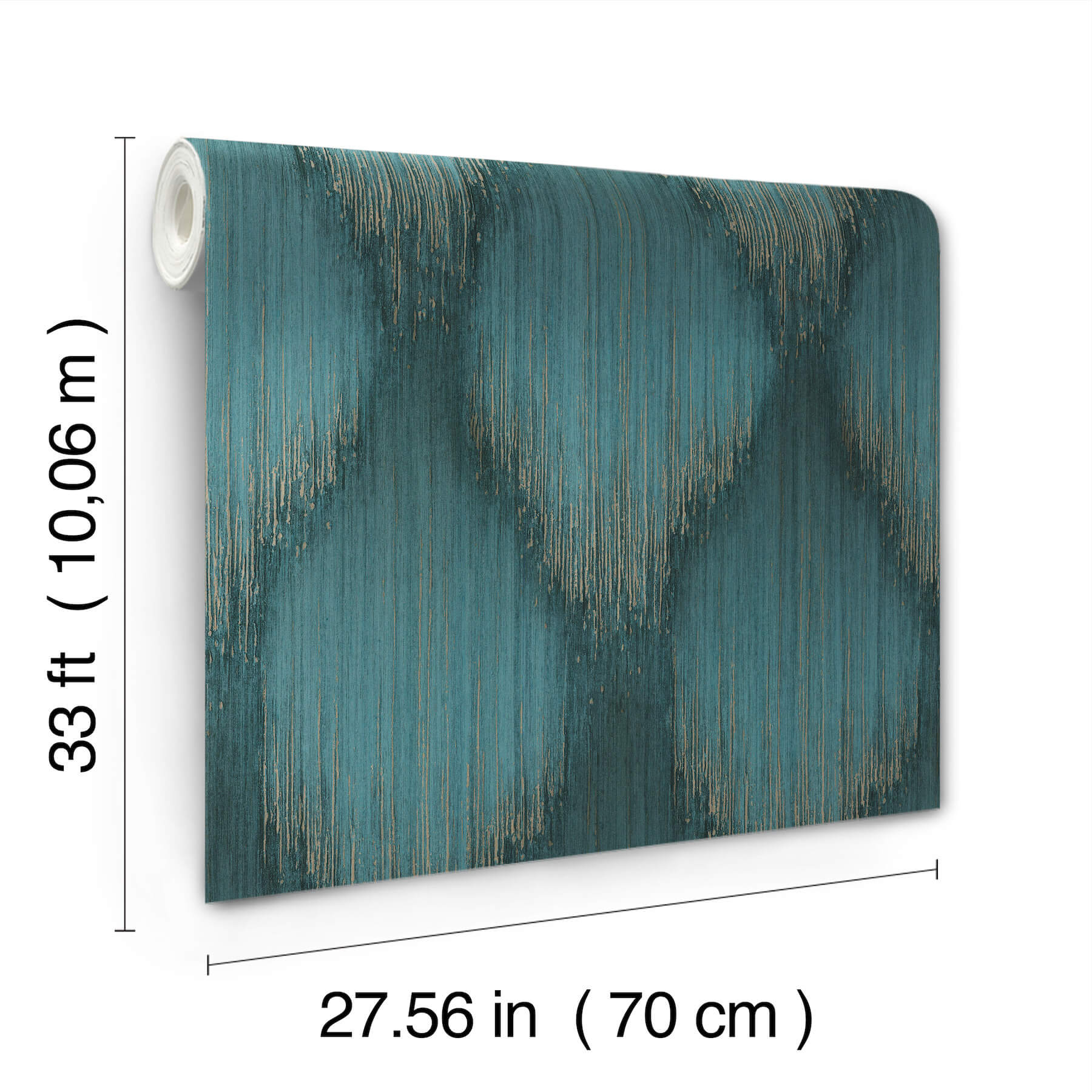 starfall-teal-metallic-ikat-wallpaper-york-wallcoverings-ma35806 - York Wallcoverings Wallpaper