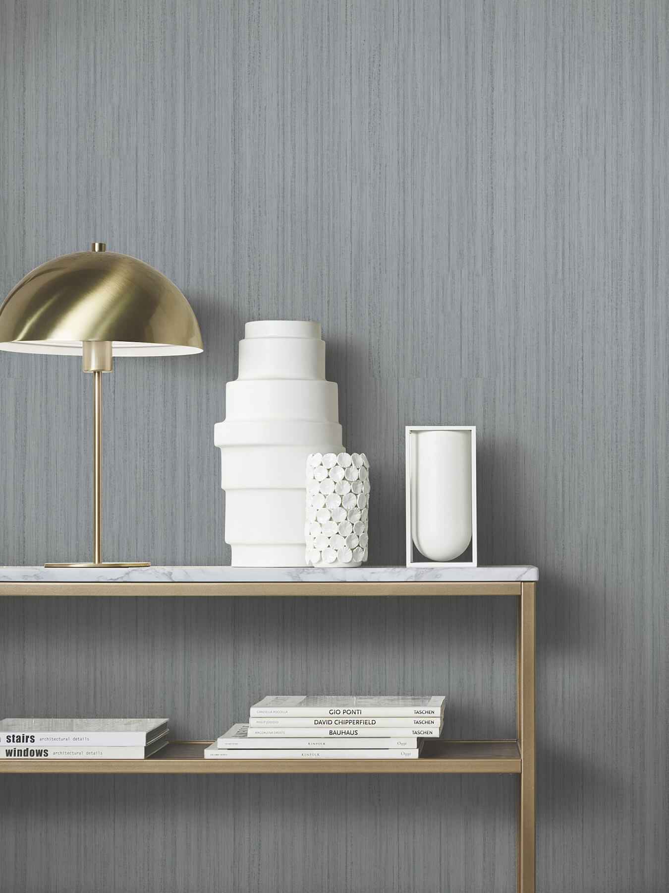 Indra Grey Striated Wallpaper - York Wallcoverings - MA35839 - York Wallcoverings Wallpaper