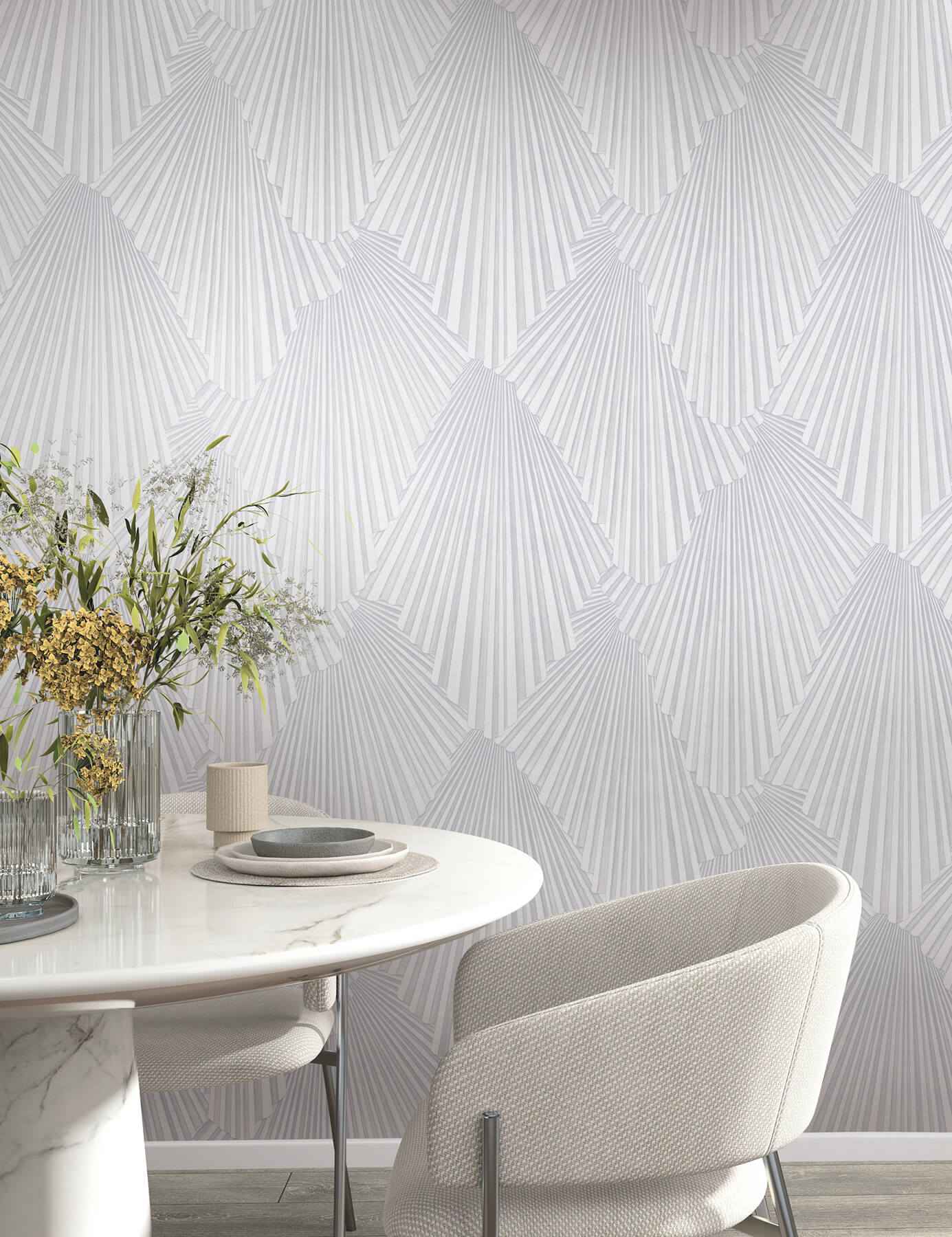 Lumiere Off-White Deco Geo Wallpaper - York Wallcoverings - MA35846 - York Wallcoverings Wallpaper