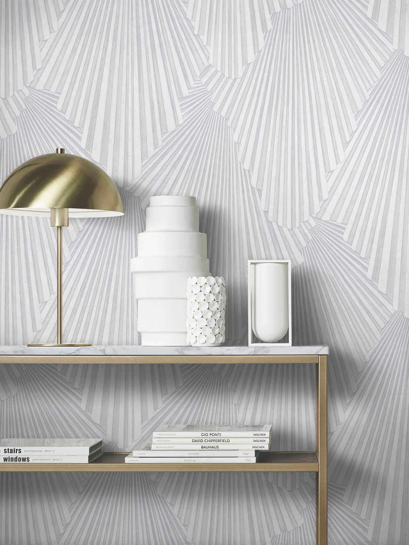 Lumiere Off-White Deco Geo Wallpaper - York Wallcoverings - MA35846 - York Wallcoverings Wallpaper