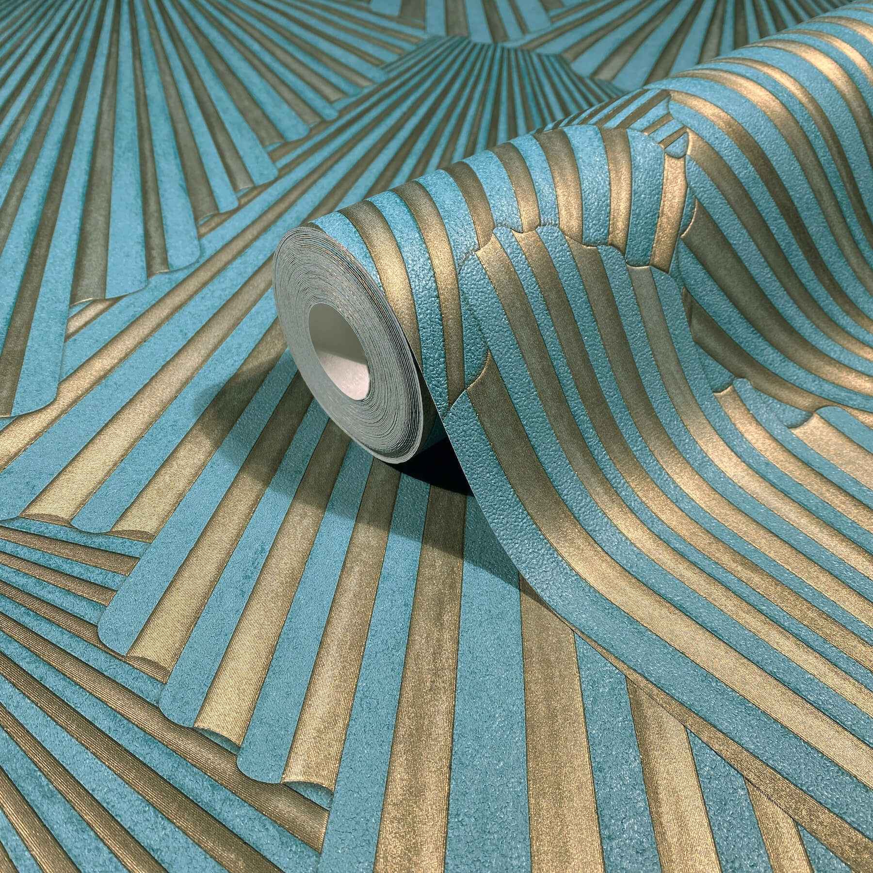 Lumiere Teal Deco Geo Wallpaper - York Wallcoverings - MA35850 - York Wallcoverings Wallpaper