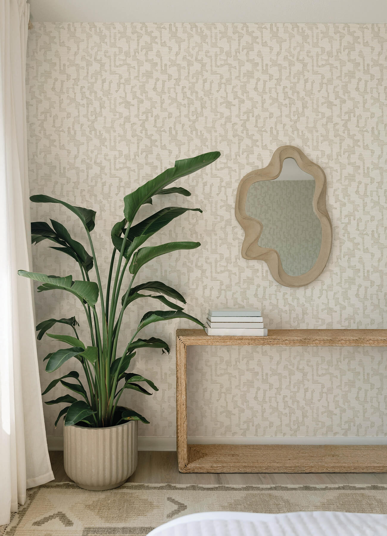 cipher-beige-geometric-faux-grasscloth-wallpaper-york-wallcoverings-4177-27703 - York Wallcoverings Papel pintado