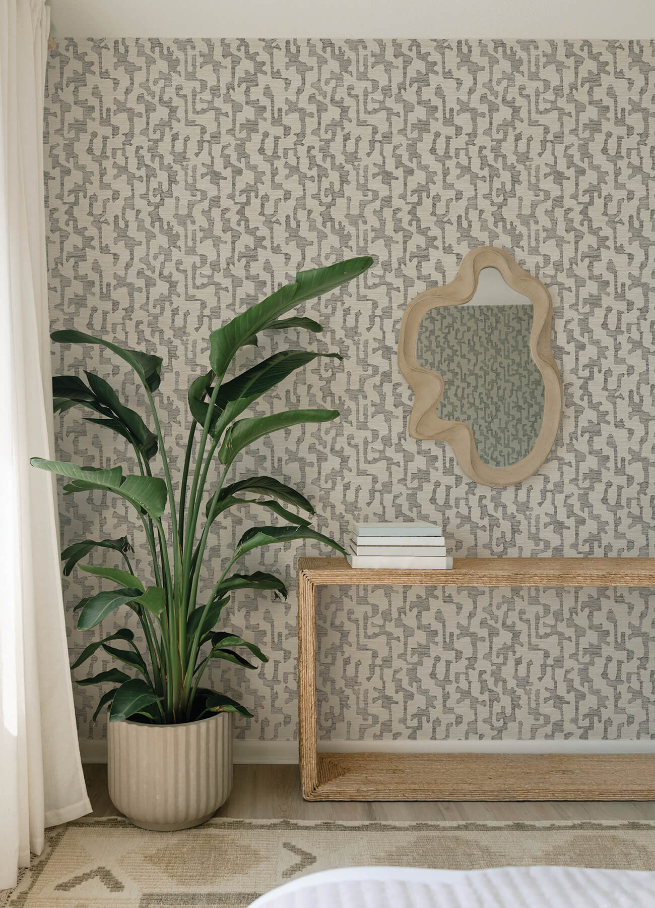 cipher-black-geometric-faux-grasscloth-wallpaper-york-wallcoverings-4177-27704 - York Wallcoverings Papel pintado