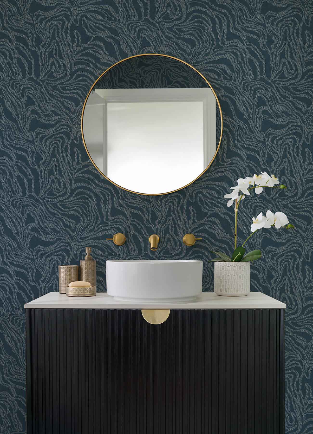 Massar Teal Modern Marbled Wallpaper - York Wallcoverings - 4177-27707 - York Wallcoverings Wallpaper