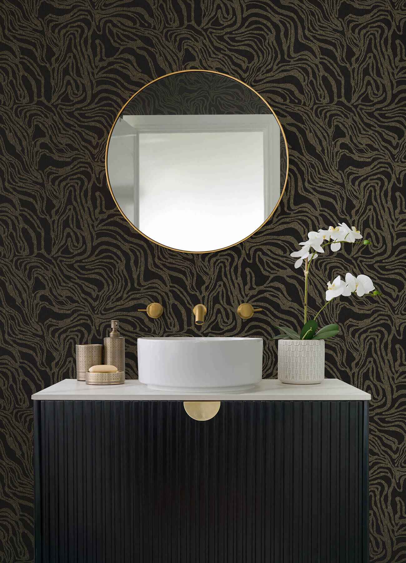 Massar Black Modern Marbled Wallpaper - York Wallcoverings - 4177-27709 - York Wallcoverings Wallpaper