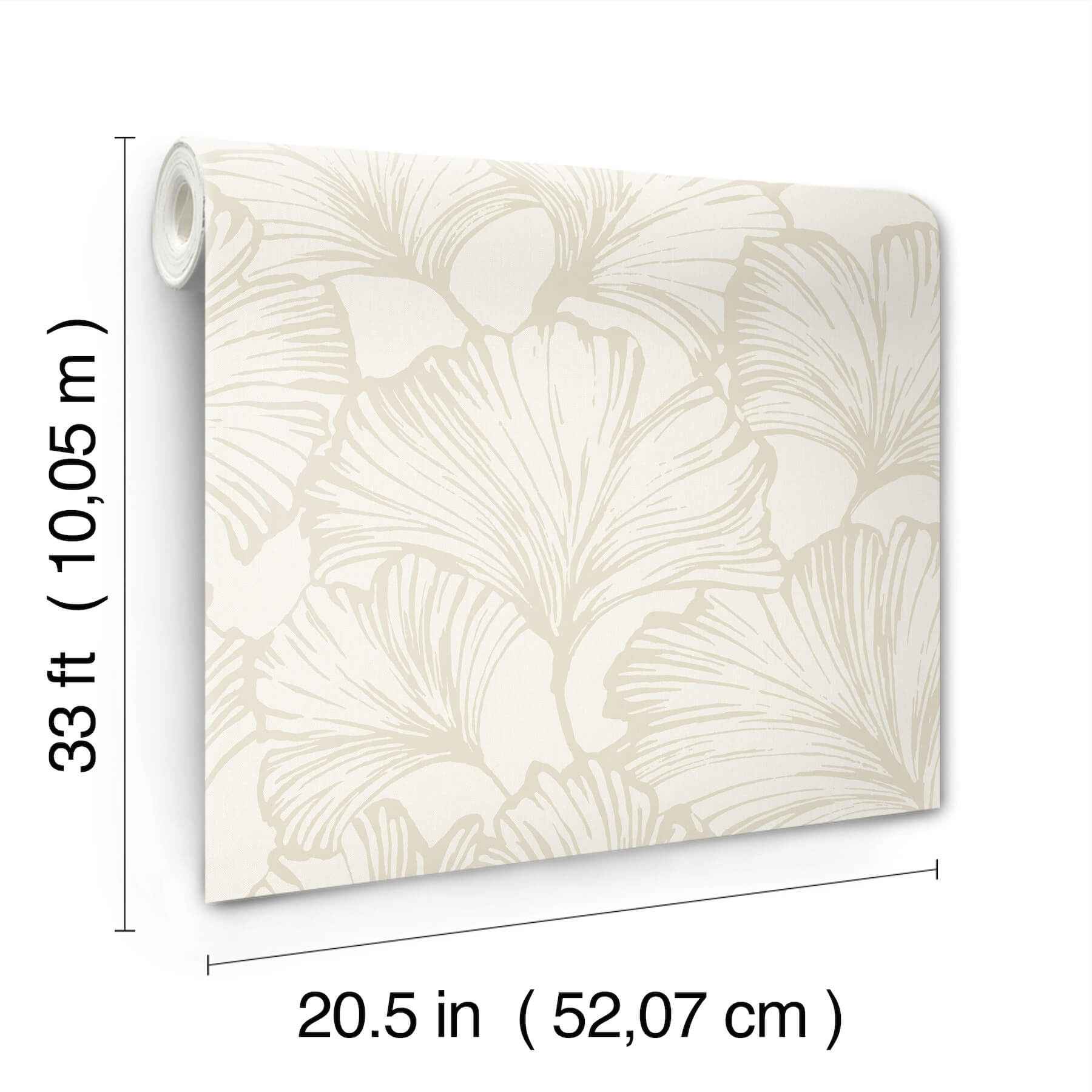 Kyoto Pearl Ginkgo Leaf Wallpaper - York Wallcoverings - 4177-27711 - York Wallcoverings Wallpaper