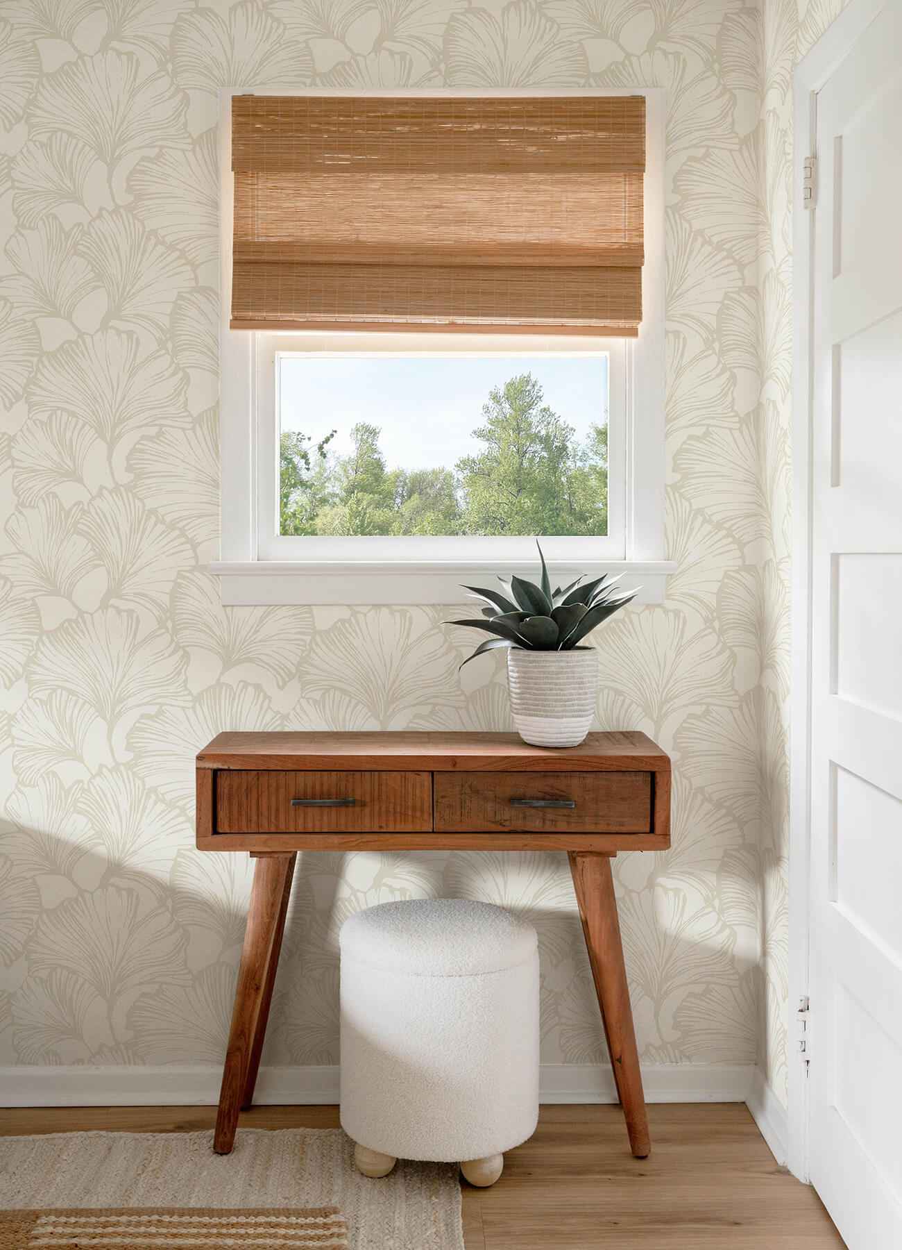 Kyoto Pearl Ginkgo Leaf Wallpaper - York Wallcoverings - 4177-27711 - York Wallcoverings Wallpaper
