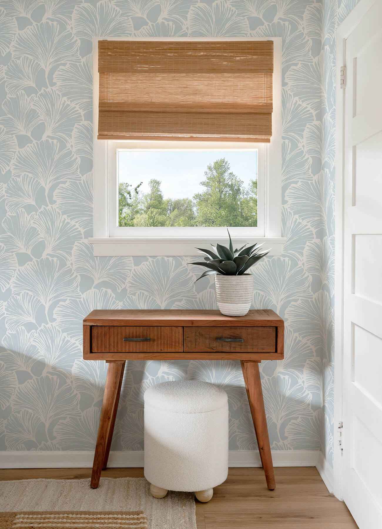 Kyoto Sky Ginkgo Leaf Wallpaper - York Wallcoverings - 4177-27712