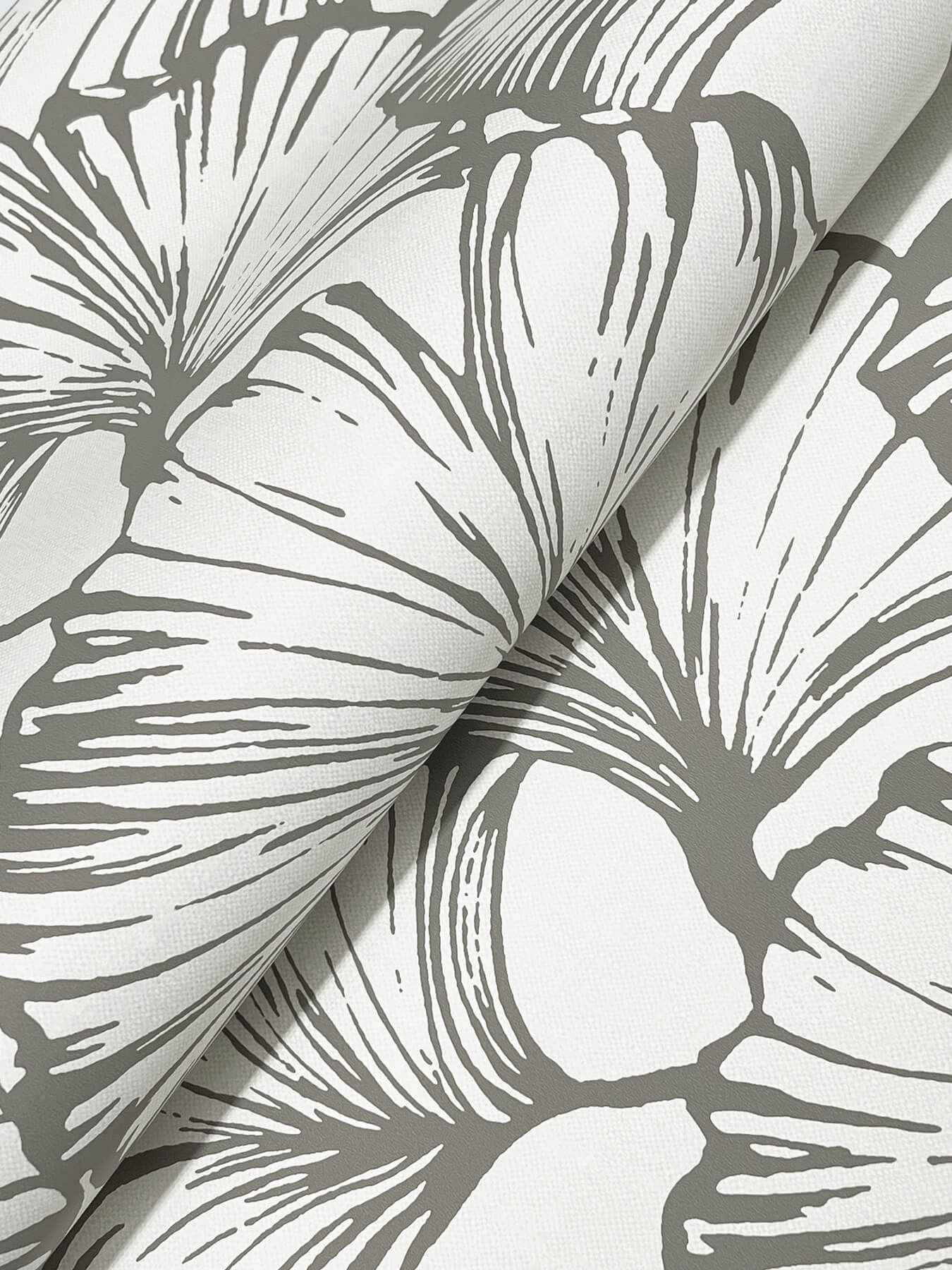 Kyoto Charcoal Ginkgo Leaf Wallpaper - York Wallcoverings - 4177-27713 - York Wallcoverings Wallpaper