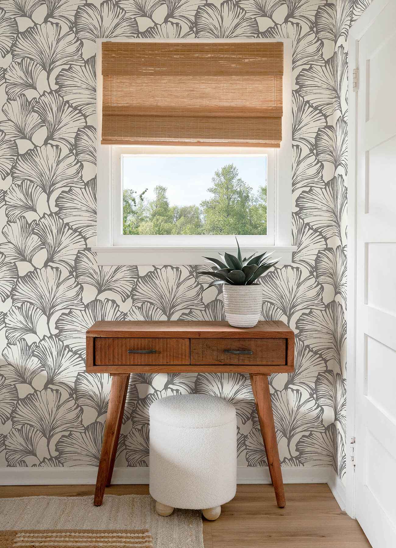 Kyoto Charcoal Ginkgo Leaf Wallpaper - York Wallcoverings - 4177-27713 - York Wallcoverings Wallpaper
