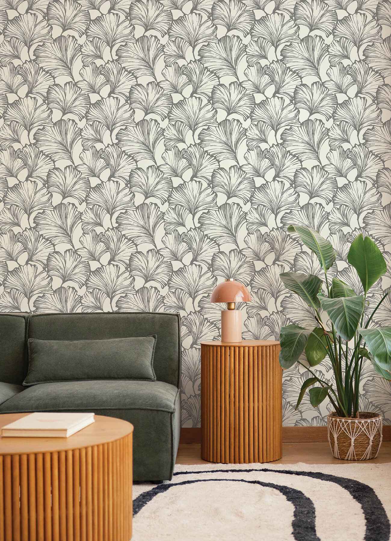 Kyoto Charcoal Ginkgo Leaf Wallpaper - York Wallcoverings - 4177-27713 - York Wallcoverings Wallpaper