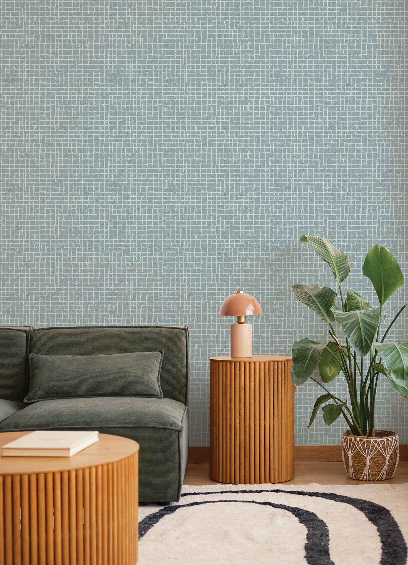 Albin Sky Blue Gridline Wallpaper - York Wallcoverings - 4177-27715 - York Wallcoverings Wallpaper