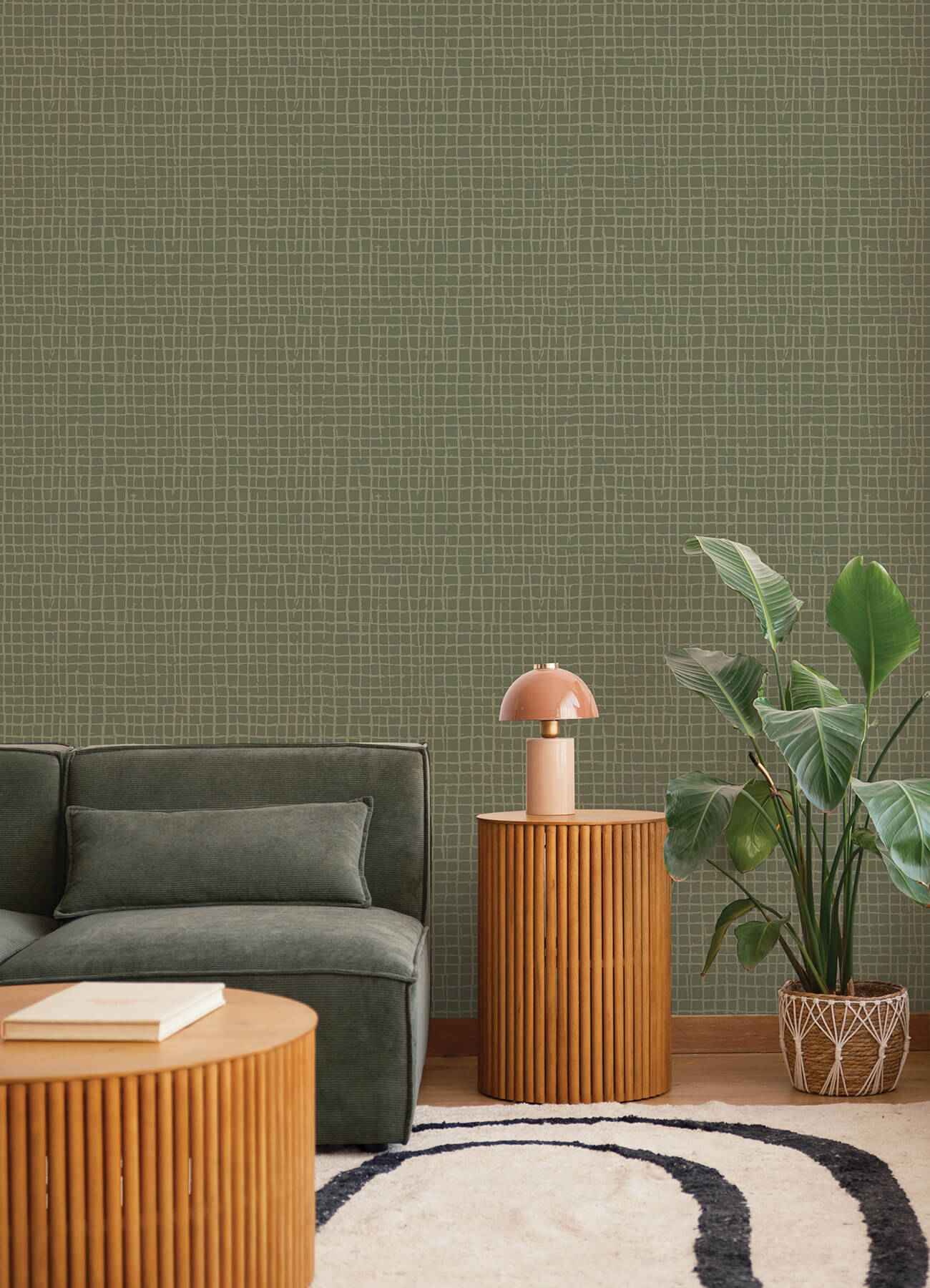 Albin Moss Gridline Wallpaper - York Wallcoverings - 4177-27718 - York Wallcoverings Wallpaper