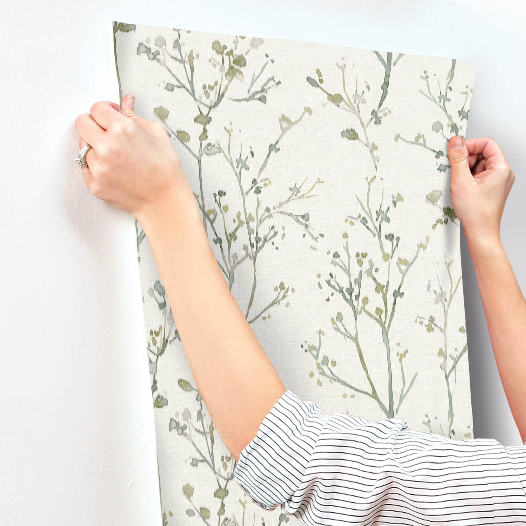 silverling-moss-budding-branches-wallpaper-york-wallcoverings-4177-27719 - York Wallcoverings Wallpaper