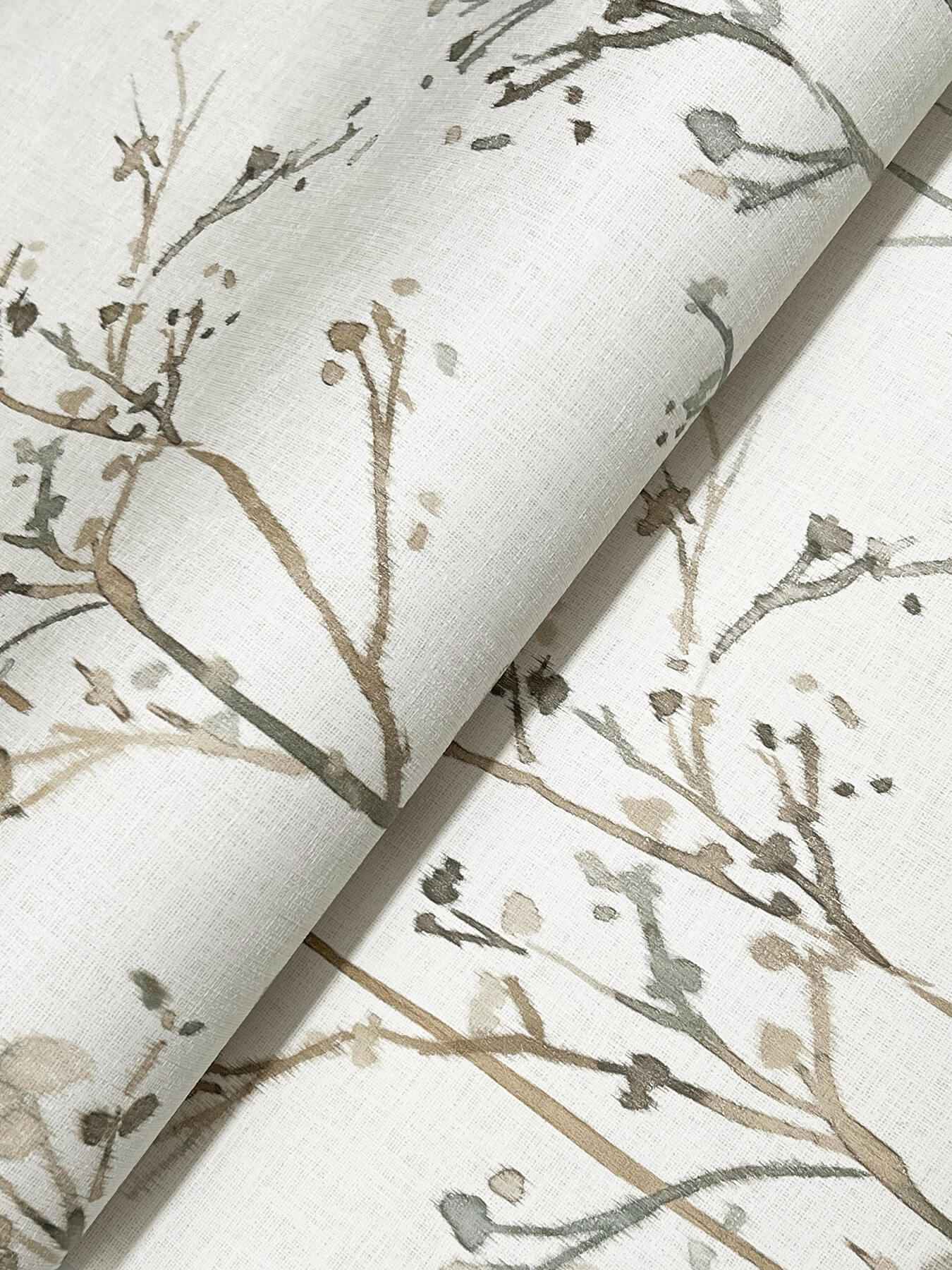 Silverling Neutral Budding Branches Wallpaper - York Wallcoverings - 4177-27720 - York Wallcoverings Wallpaper