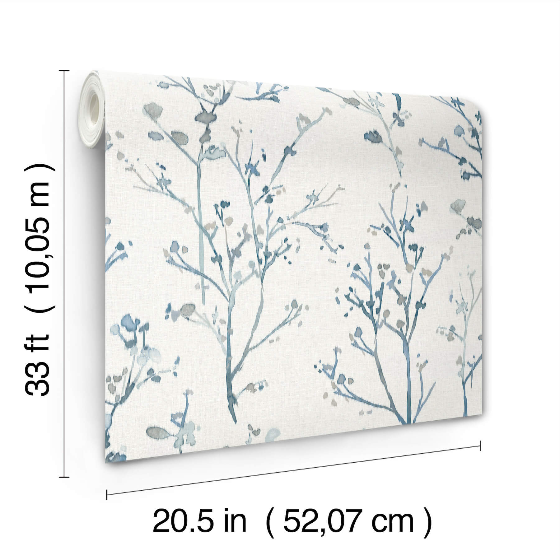 silverling-blue-budding-branches-wallpaper-york-wallcoverings-4177-27721 - York Wallcoverings Papel pintado