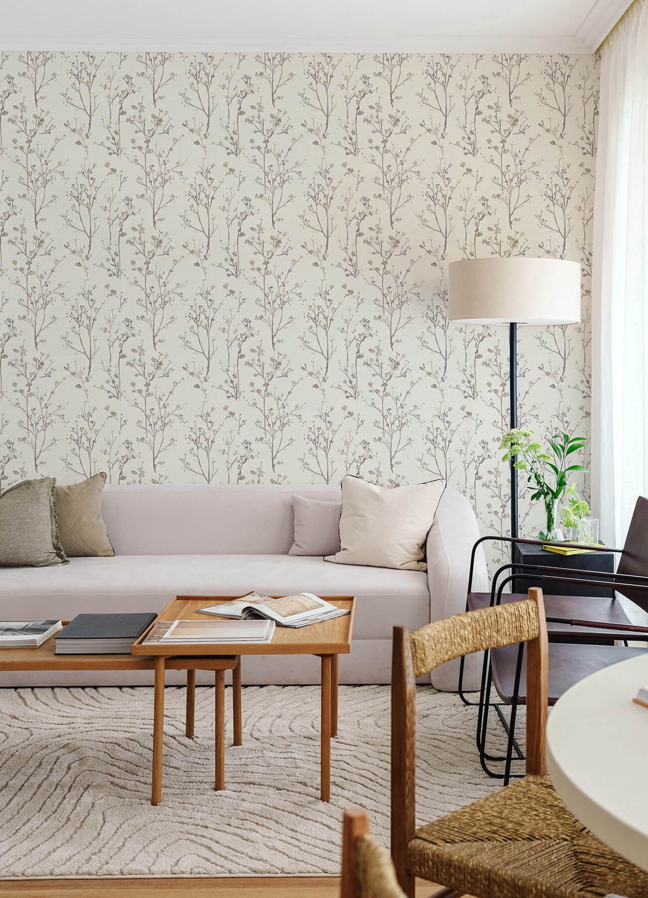 silverling-lavender-budding-branches-wallpaper-york-wallcoverings-4177-27722 - York Wallcoverings Papel pintado