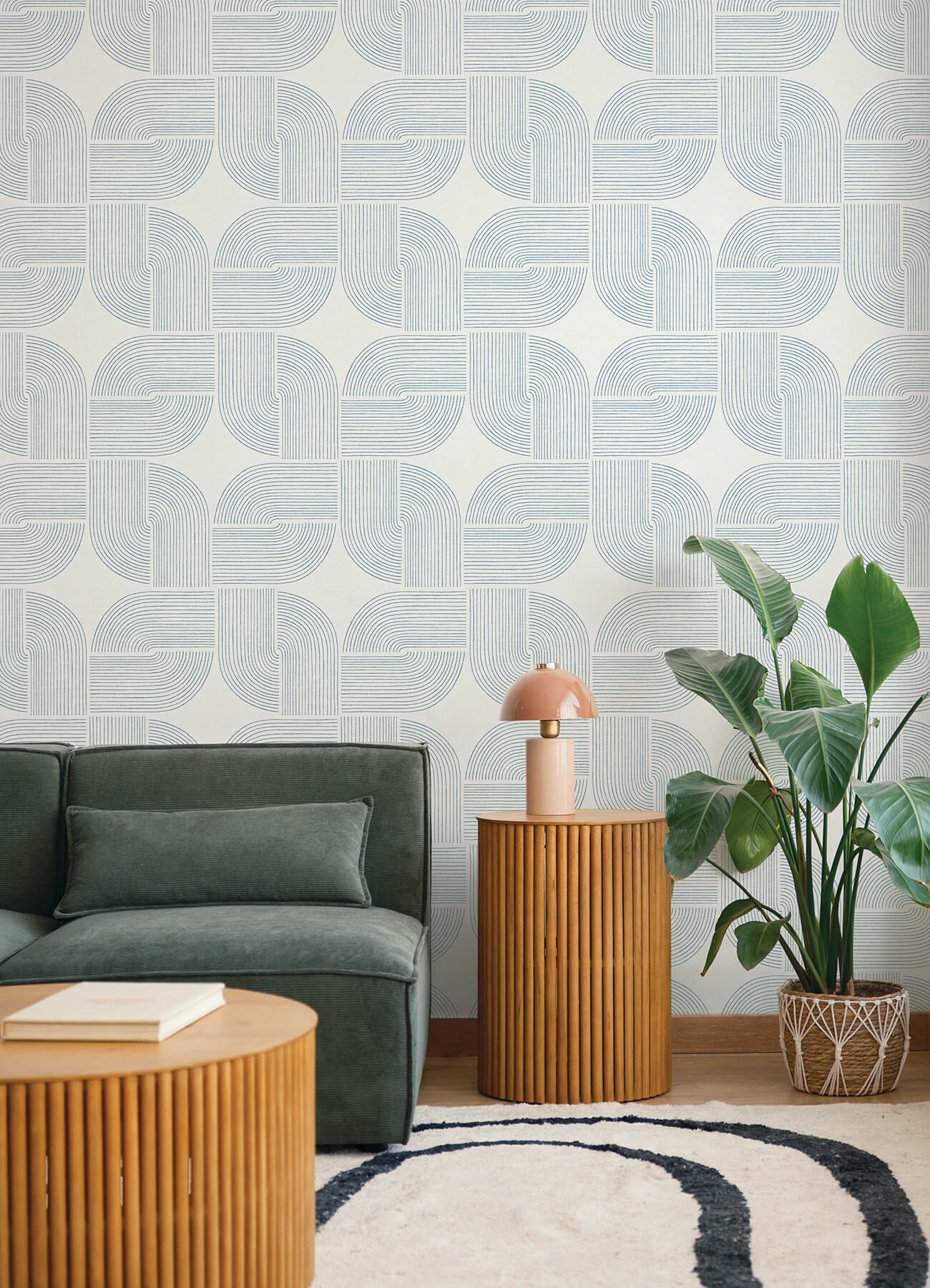 savoye-dark-blue-spiral-arches-wallpaper-york-wallcoverings-4177-27723 - York Wallcoverings Papel pintado
