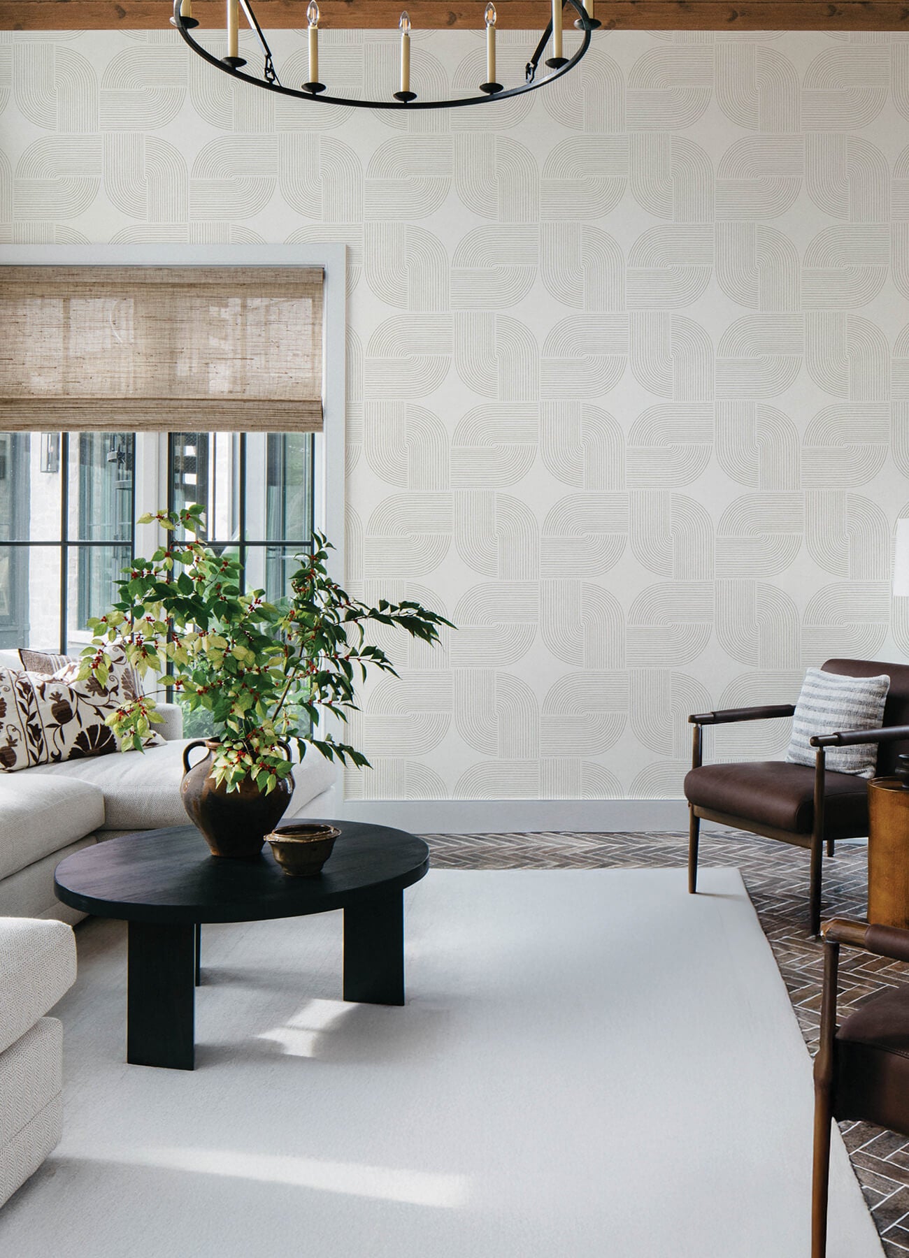 savoye-brown-spiral-arches-wallpaper-york-wallcoverings-4177-27724 - York Wallcoverings Papel pintado