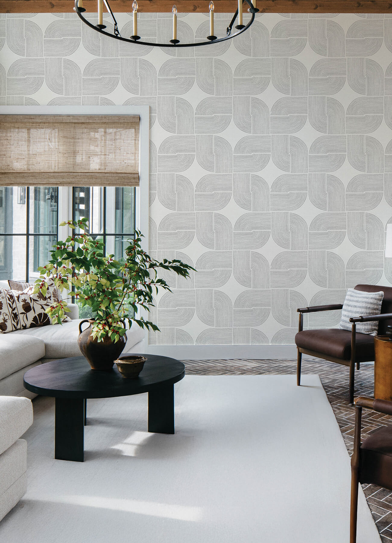 savoye-black-spiral-arches-wallpaper-york-wallcoverings-4177-27725 - York Wallcoverings Papel pintado