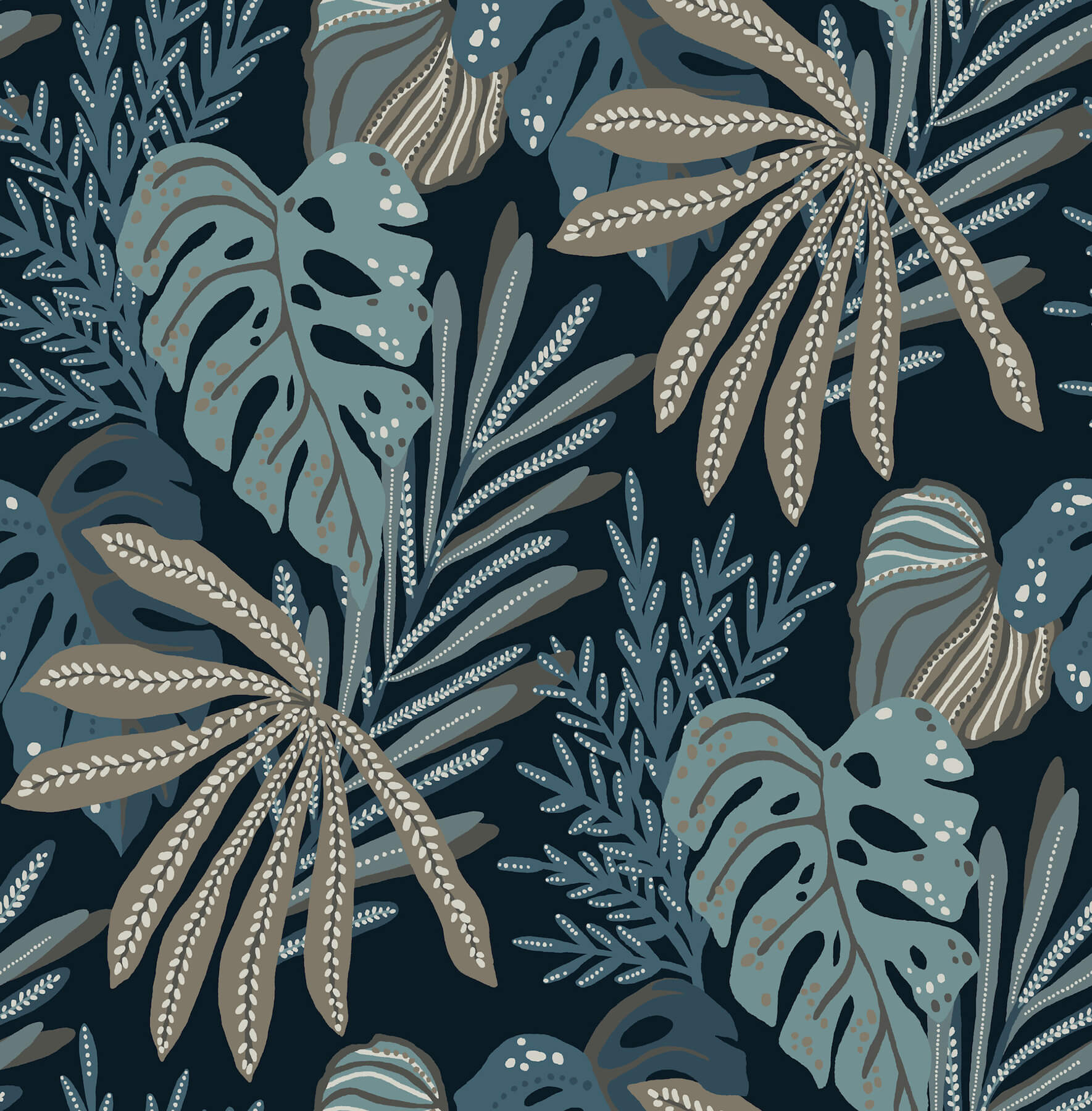 alocasia-blue-tropical-foliage-wallpaper-york-wallcoverings-4177-27735 - York Wallcoverings Papel pintado