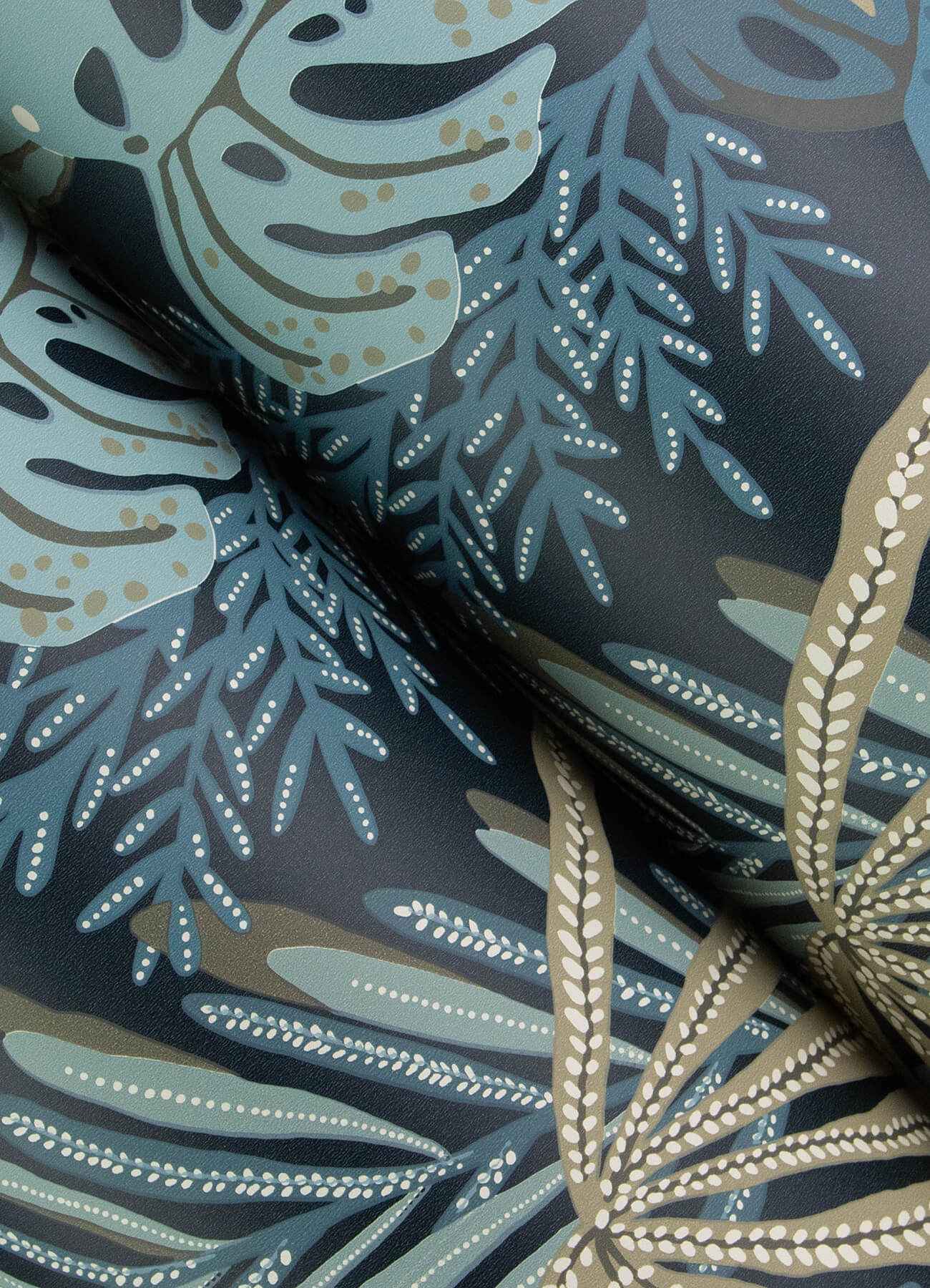 Alocasia Blue Tropical Foliage Wallpaper - York Wallcoverings - 4177-27735 - York Wallcoverings Wallpaper