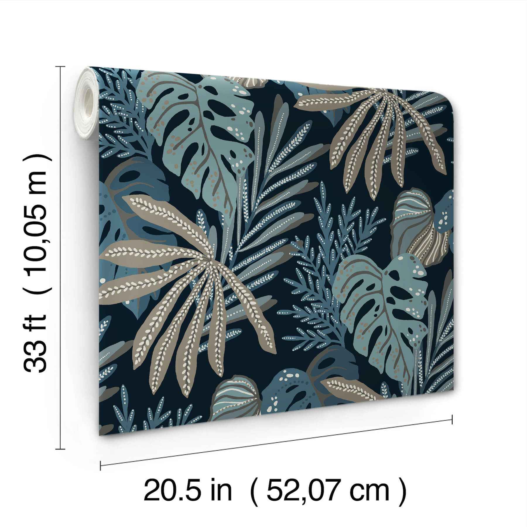 Alocasia Blue Tropical Foliage Wallpaper - York Wallcoverings - 4177-27735 - York Wallcoverings Wallpaper