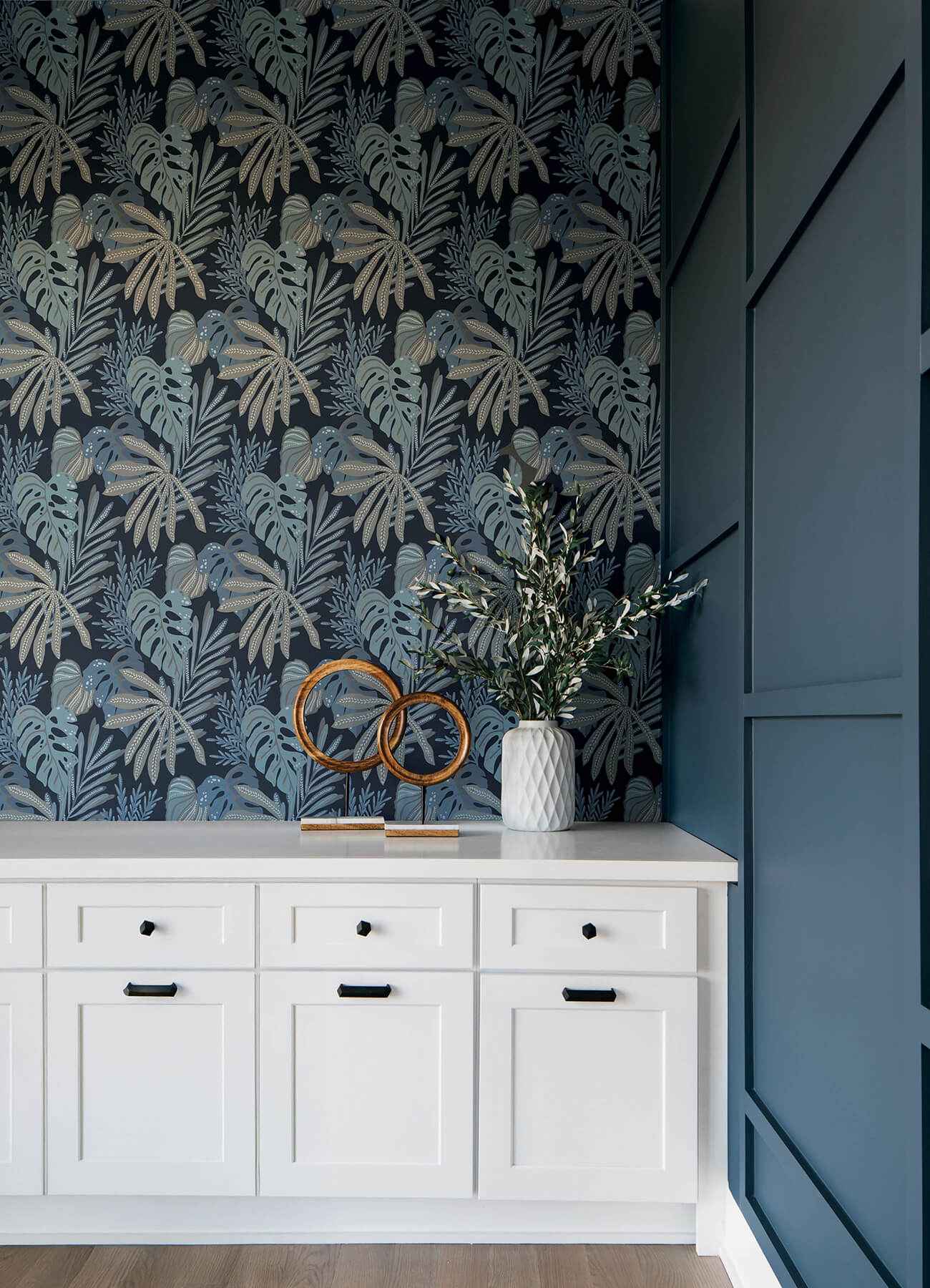Alocasia Blue Tropical Foliage Wallpaper - York Wallcoverings - 4177-27735 - York Wallcoverings Wallpaper