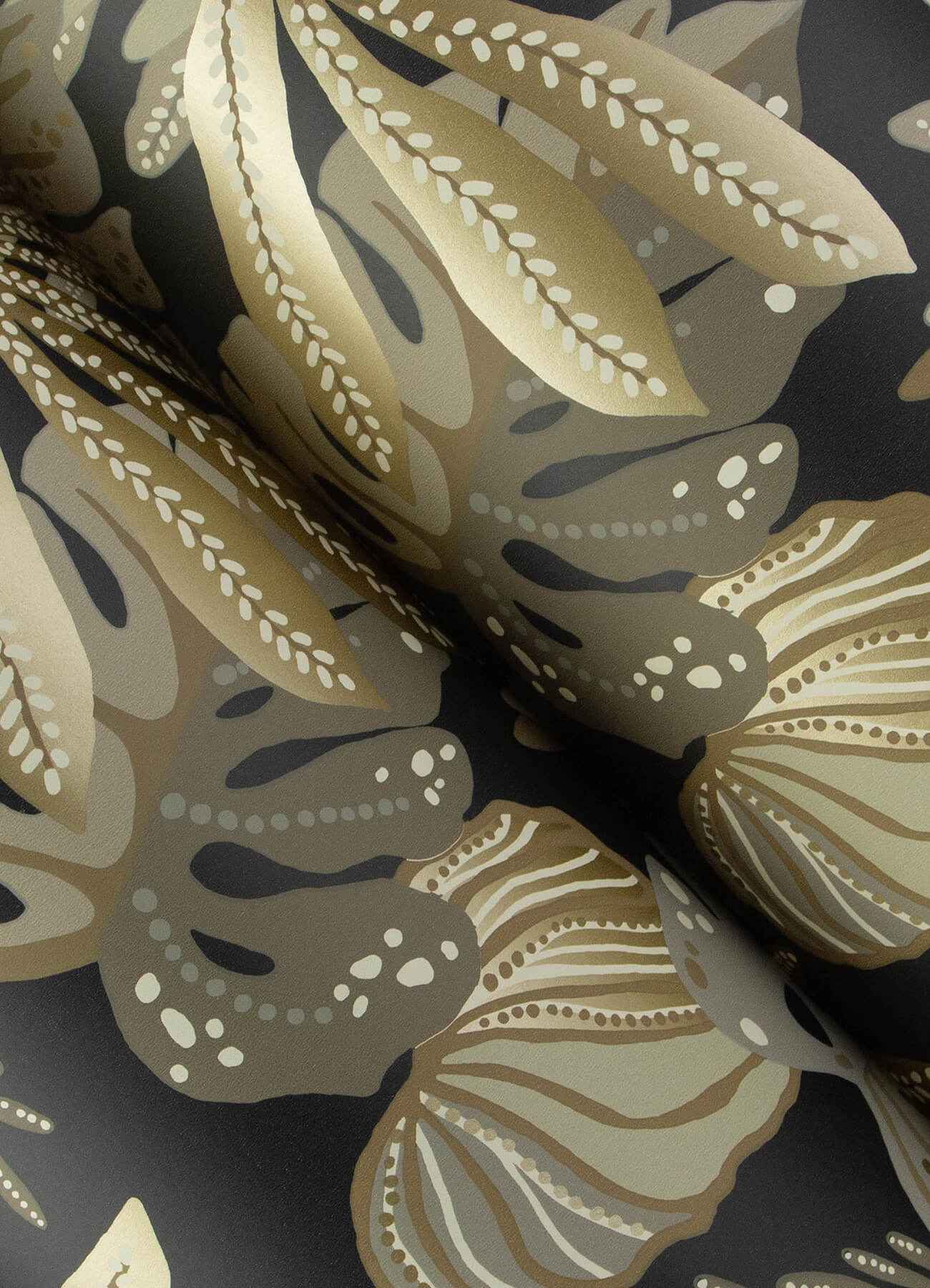 Alocasia Neutral Tropical Foliage Wallpaper - York Wallcoverings - 4177-27736 - York Wallcoverings Wallpaper