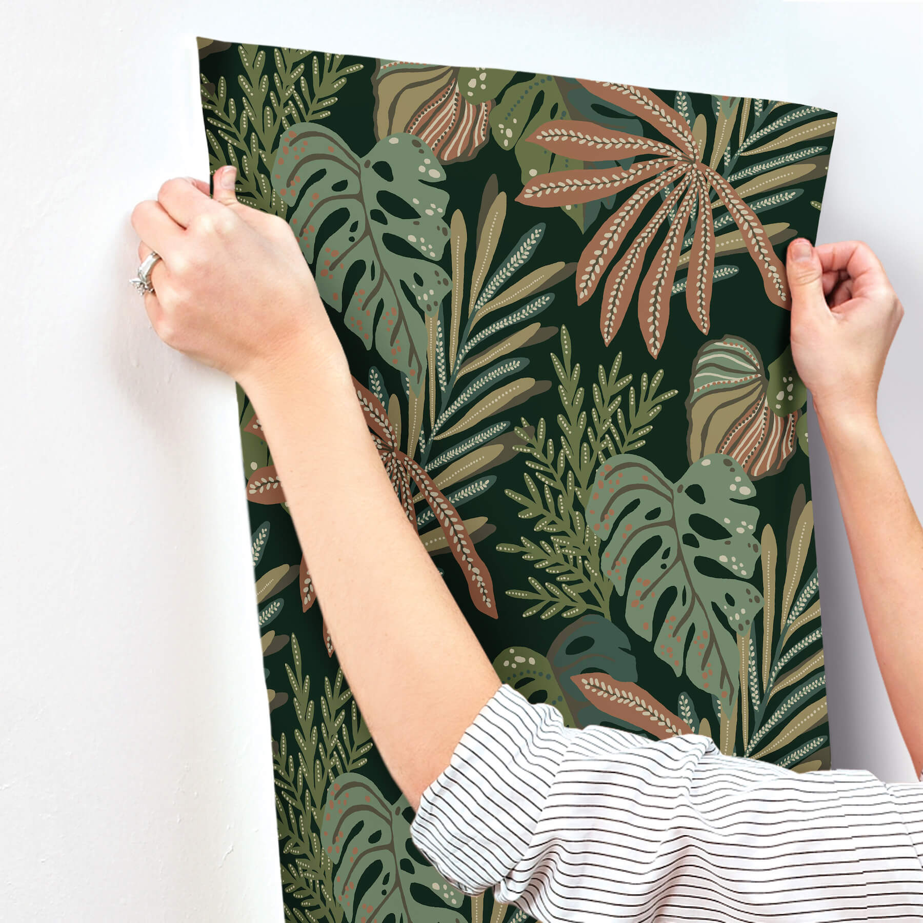 alocasia-multicolor-tropical-foliage-wallpaper-york-wallcoverings-4177-27737 - York Wallcoverings Wallpaper